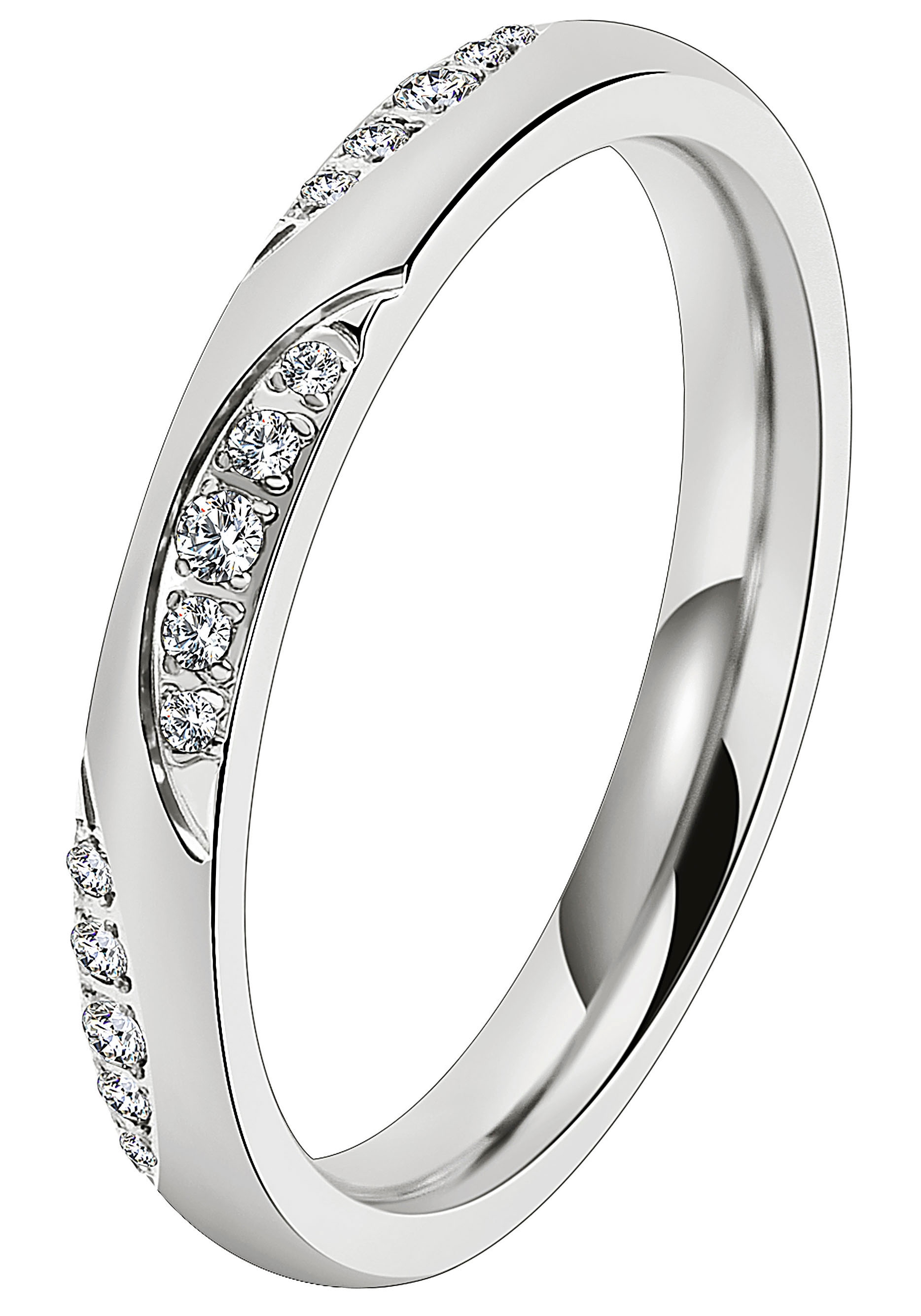 DOOSTI Trauring »Schmuck Geschenk Edelstahl Trauring Ehering Partnerring LIEBE«, wahlweise mit oder ohne Zirkonia