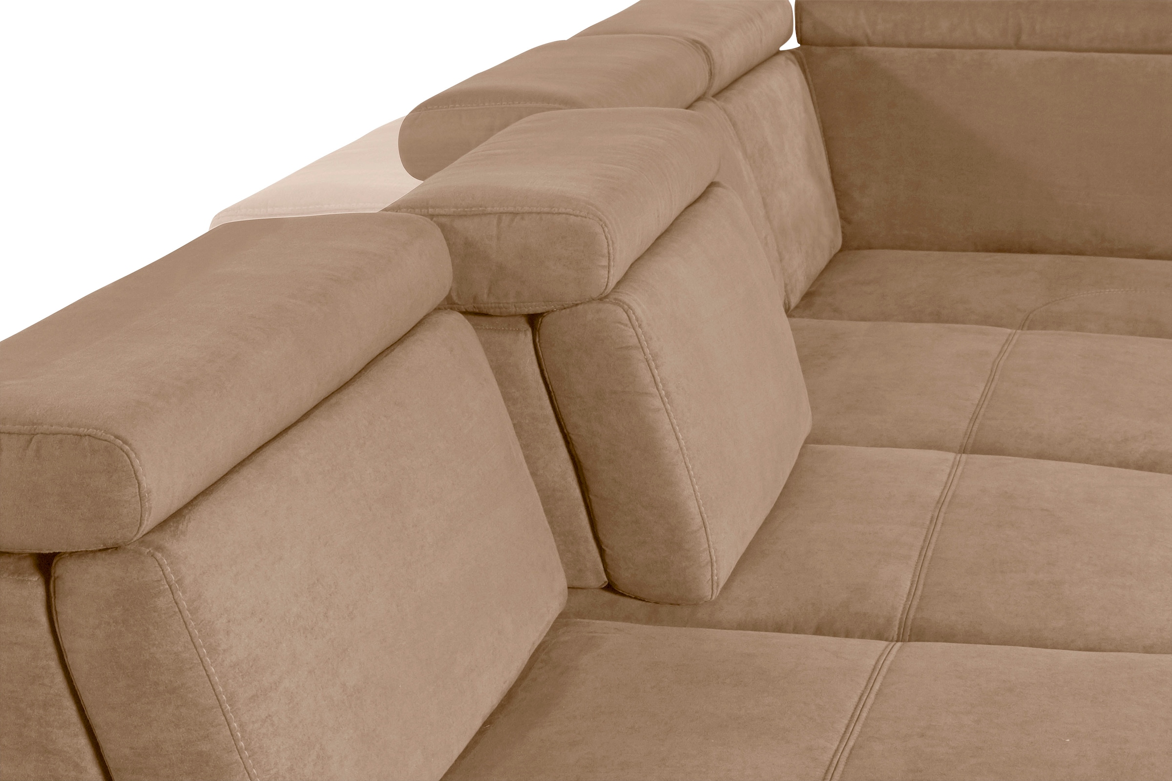 sit&more Wohnlandschaft »Gizeh U-Form«, 15 cm Fußhöhe, inklusive Sitztiefenverstellung und Kopfteilverstellung