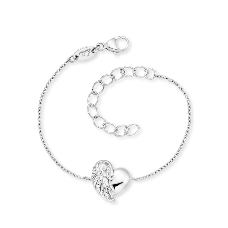 HERZENGEL Armband »Schmuck Geschenk Armkette Herzflügel« silberfarben 16 cm Armkettchen mit Herzflügel Symbol als Ausdruck von Kraft und Liebe