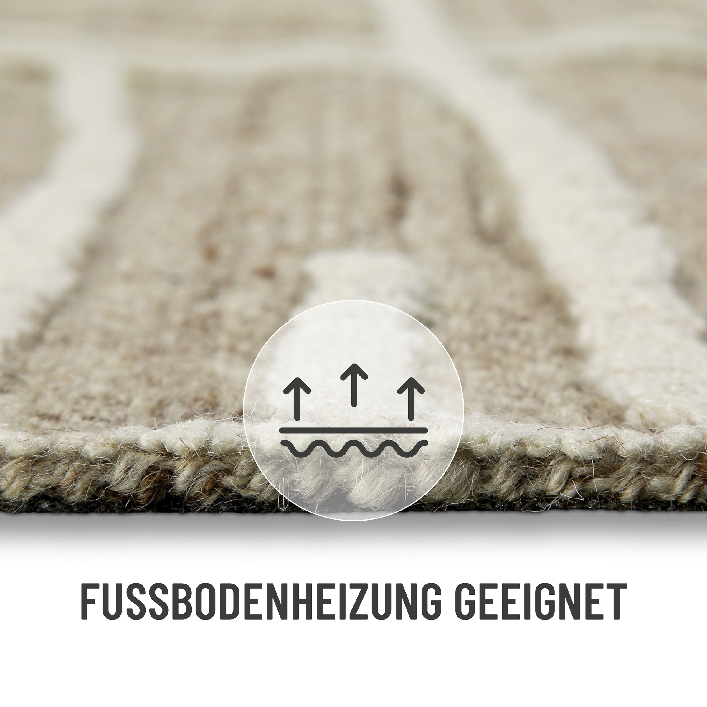 Wecon home Teppich »Hamptons TWENTYFIVE«, rund, 10 mm Höhe, Kurzflor, Wohnzimmer, Schlafzimmer, elegant, robust, abstraktes Design