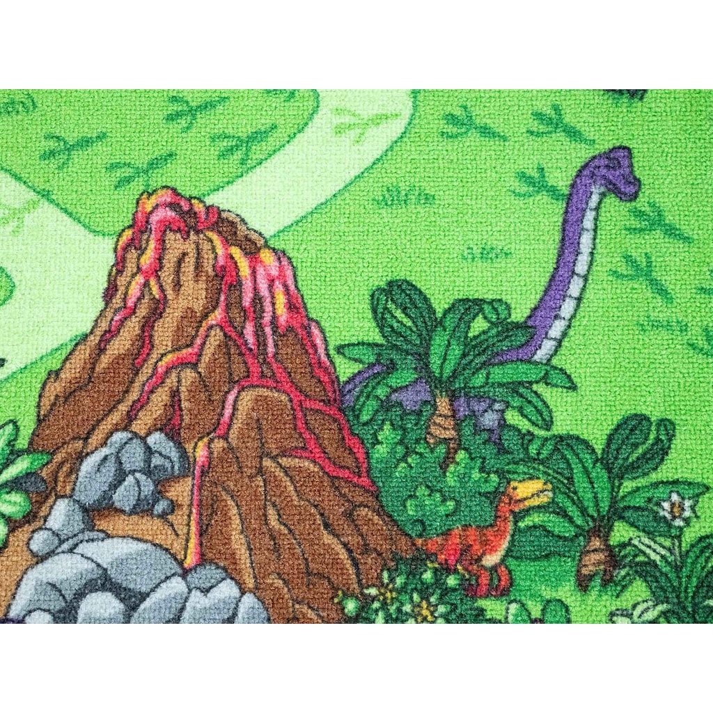 Primaflor-Ideen in Textil Kinderteppich »DINO«, rechteckig, 6,5 mm Höhe, Straßen-Spiel-Teppich, Motiv Dinosaurier, Kinderzimmer