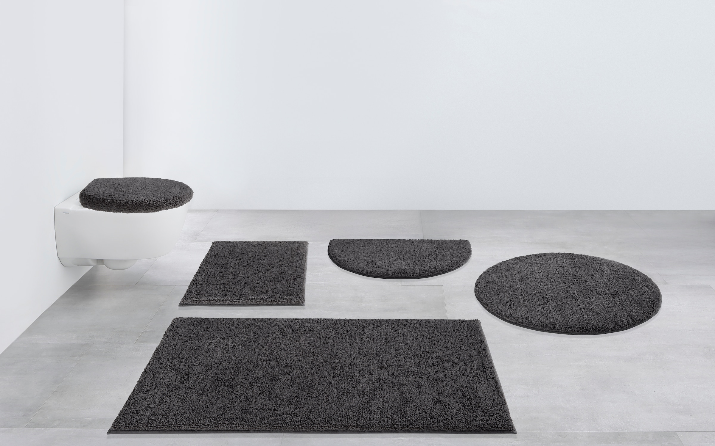 my home Badematte »Vanessa, Badvorleger, Badezimmer Teppich«, rutschhemmend beschichtet, schnell trocknend-fußbodenheizungsgeeignet-strapazierfähig, Badteppich, weiche Haptik, unifarben