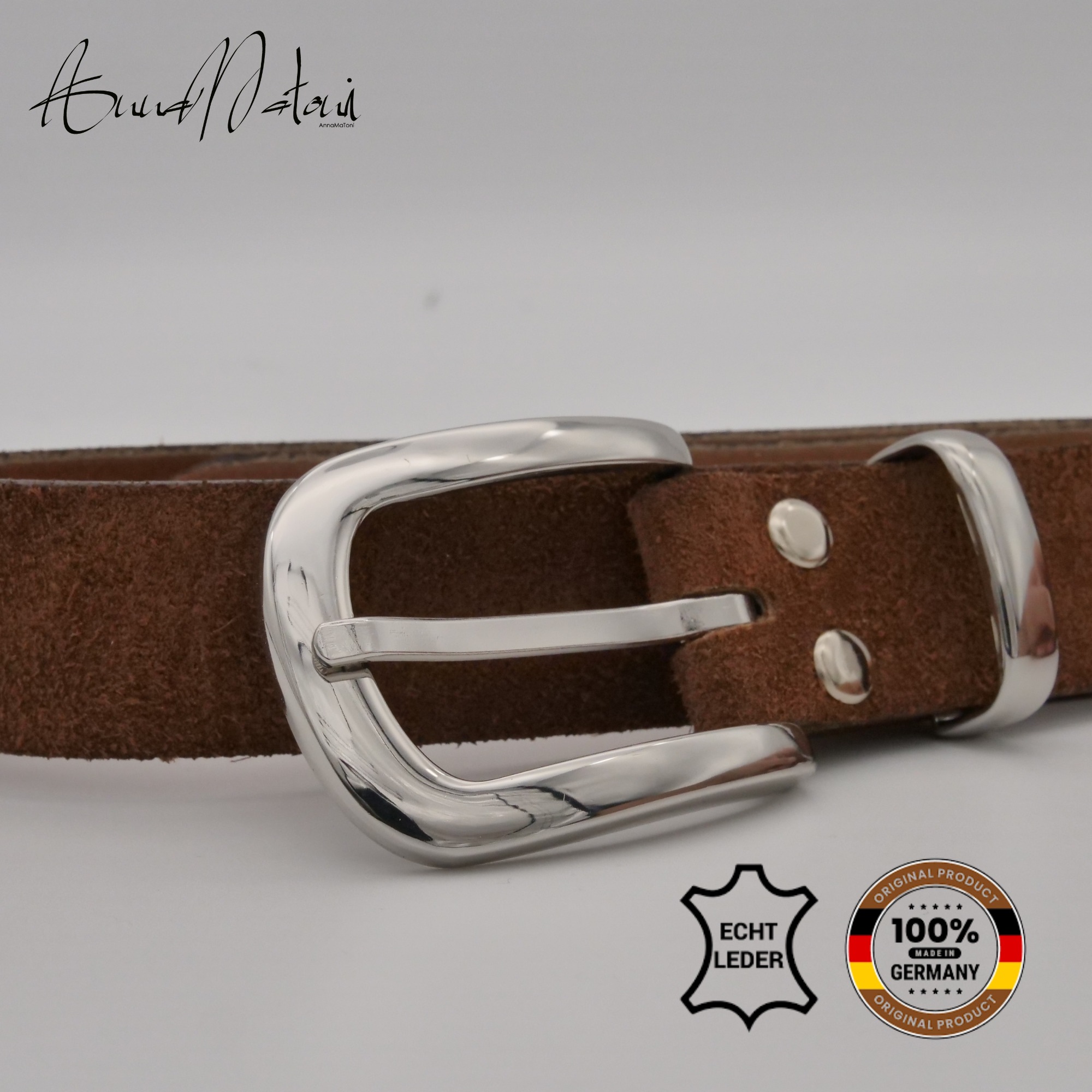 AnnaMatoni Ledergürtel »AnnaMatoni Damen Ledergürtel in hochwertigem Velour Leder 3cm«