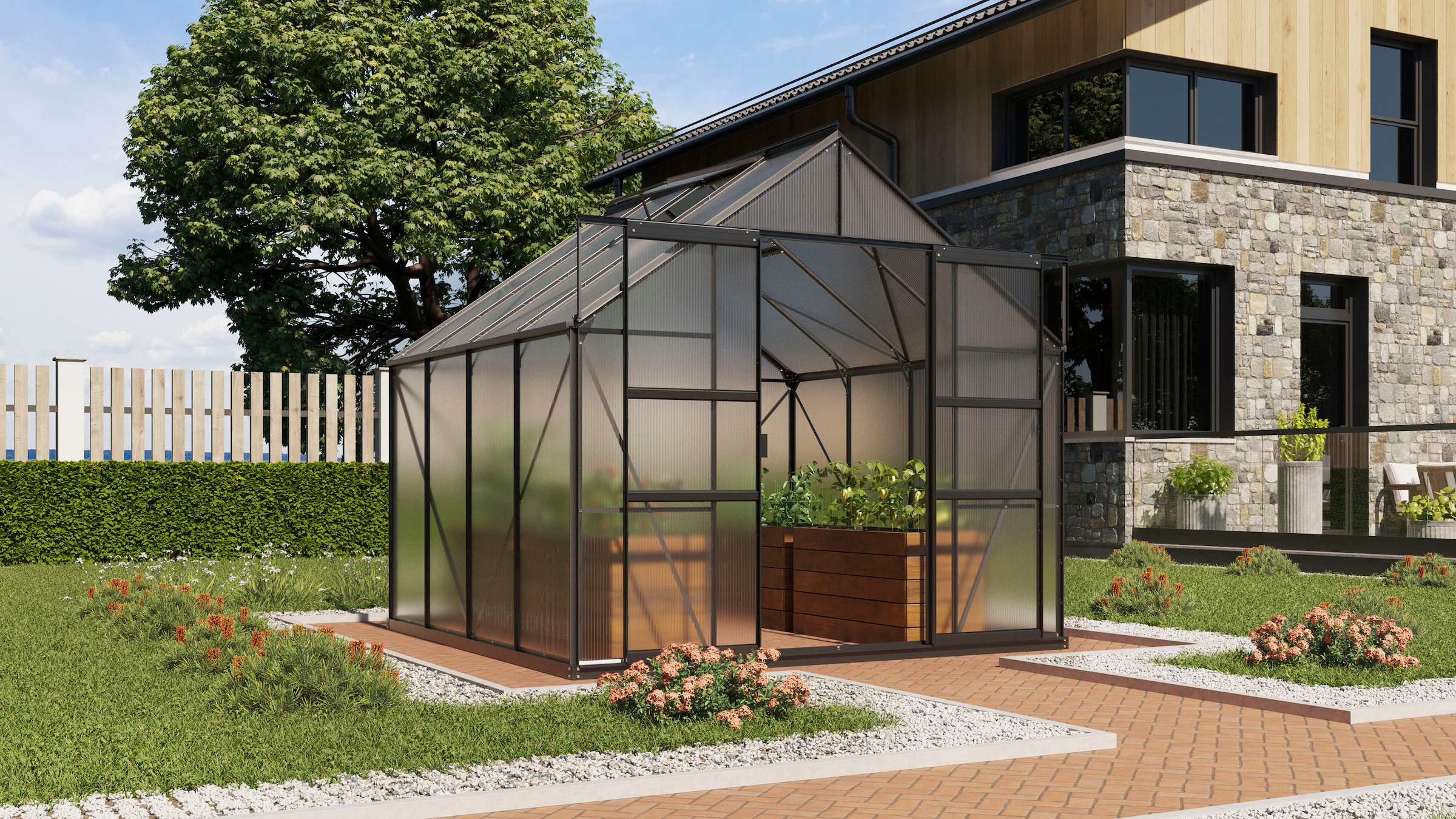 Vitavia Gewächshaus »Mars 6700« Alu-Profile, 6 mm Hohlkammerplatten