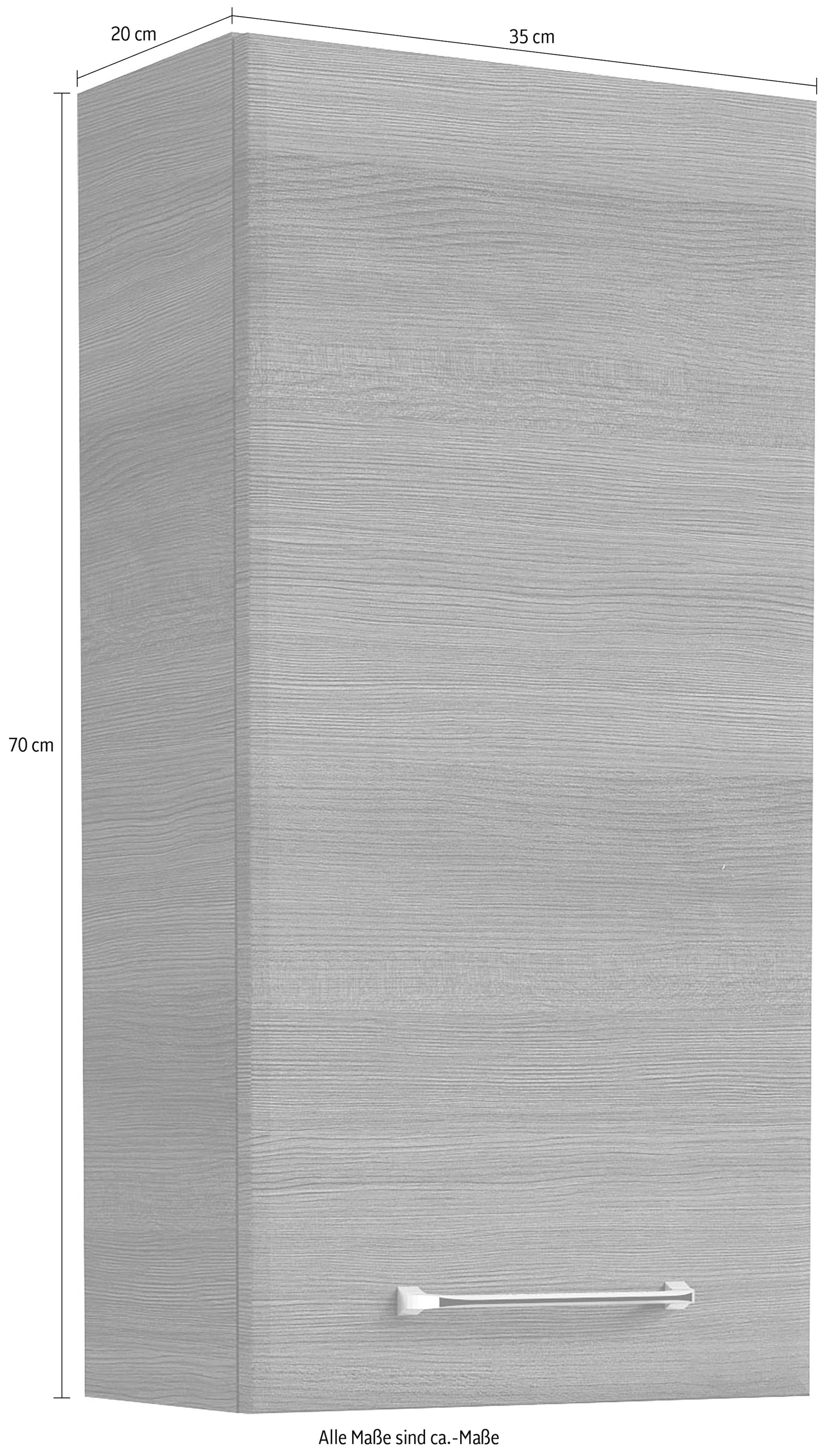Saphir Hängeschrank »Quickset Wand-Badschrank 35 cm breit mit 1 Tür, 2 Einlegeböden«, Badezimmer-Hängeschrank inkl. Türdämpfer, Griffe in Chrom Glanz