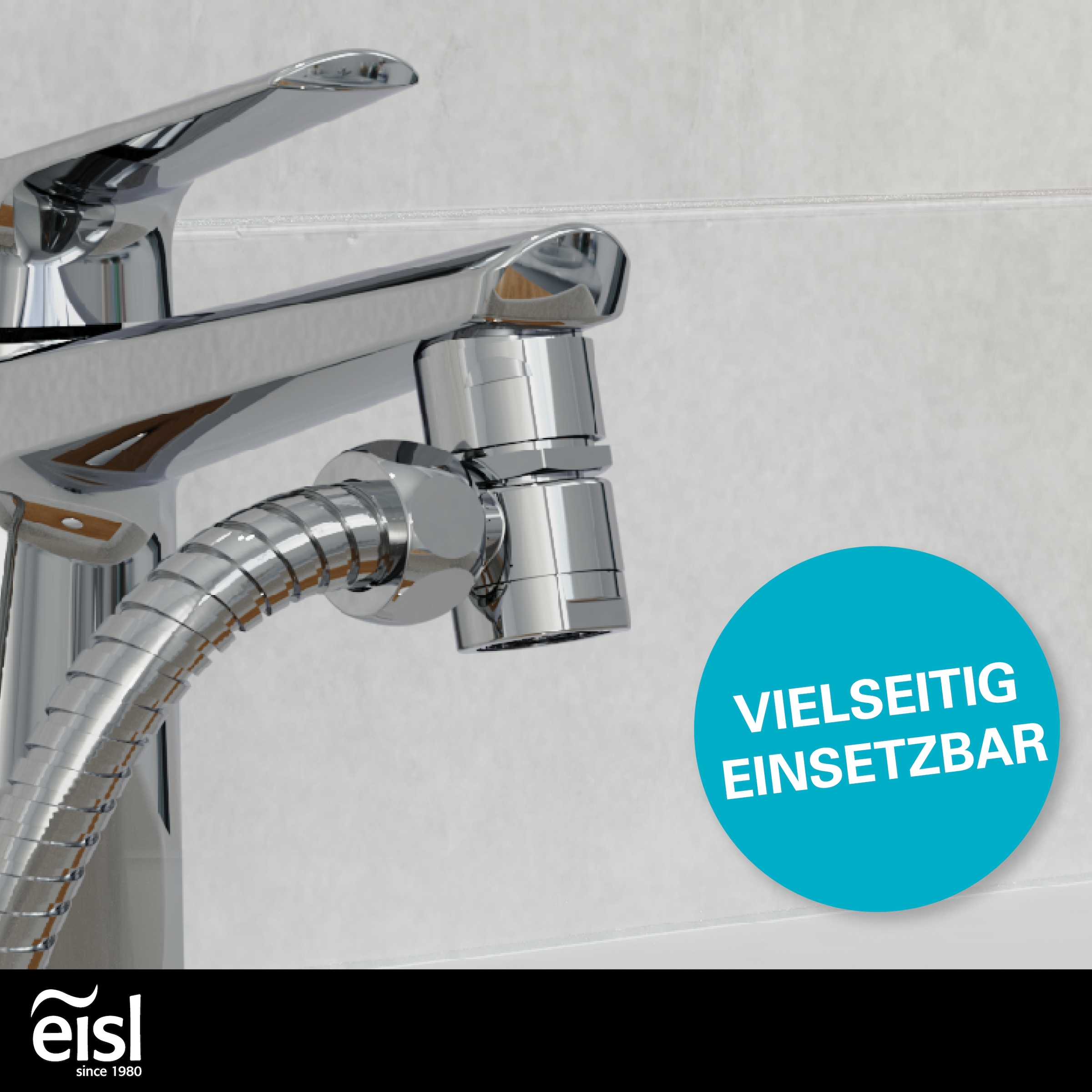 Eisl Brausegarnitur Kunststoff-Brauseschlauch mit Handbrausehalter