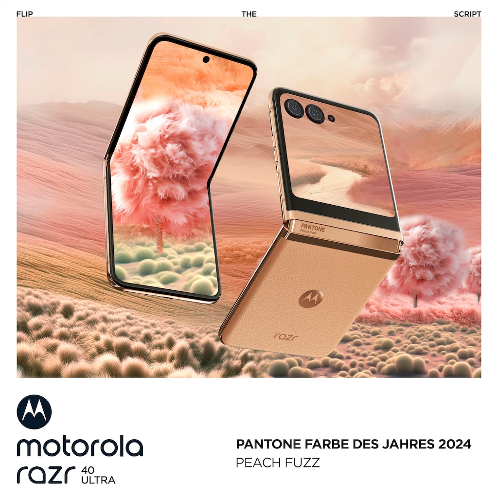 Motorola Smartphone »Motorola razr40 ultra«, Peach Fuzz, 17,52 cm/6,9 Zoll, 256 GB Speicherplatz, 12 MP Kamera