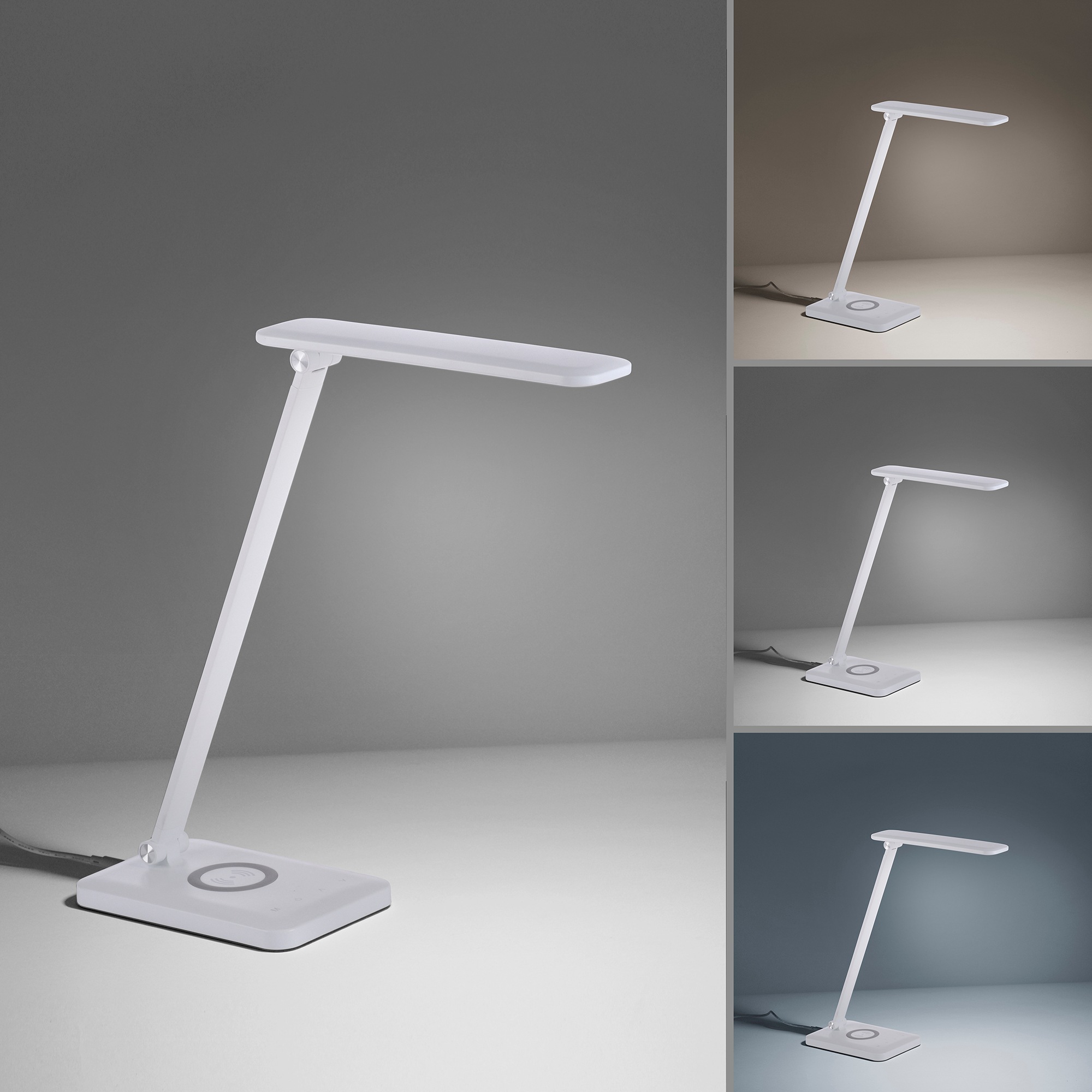JUST LIGHT LED Tischleuchte »FLORENTINA«, 1 flammig, Leuchtmittel LED-Board | LED fest integriert, Touchdimmer, CCT, Ladefunktion für Handy über USB oder per Induktion