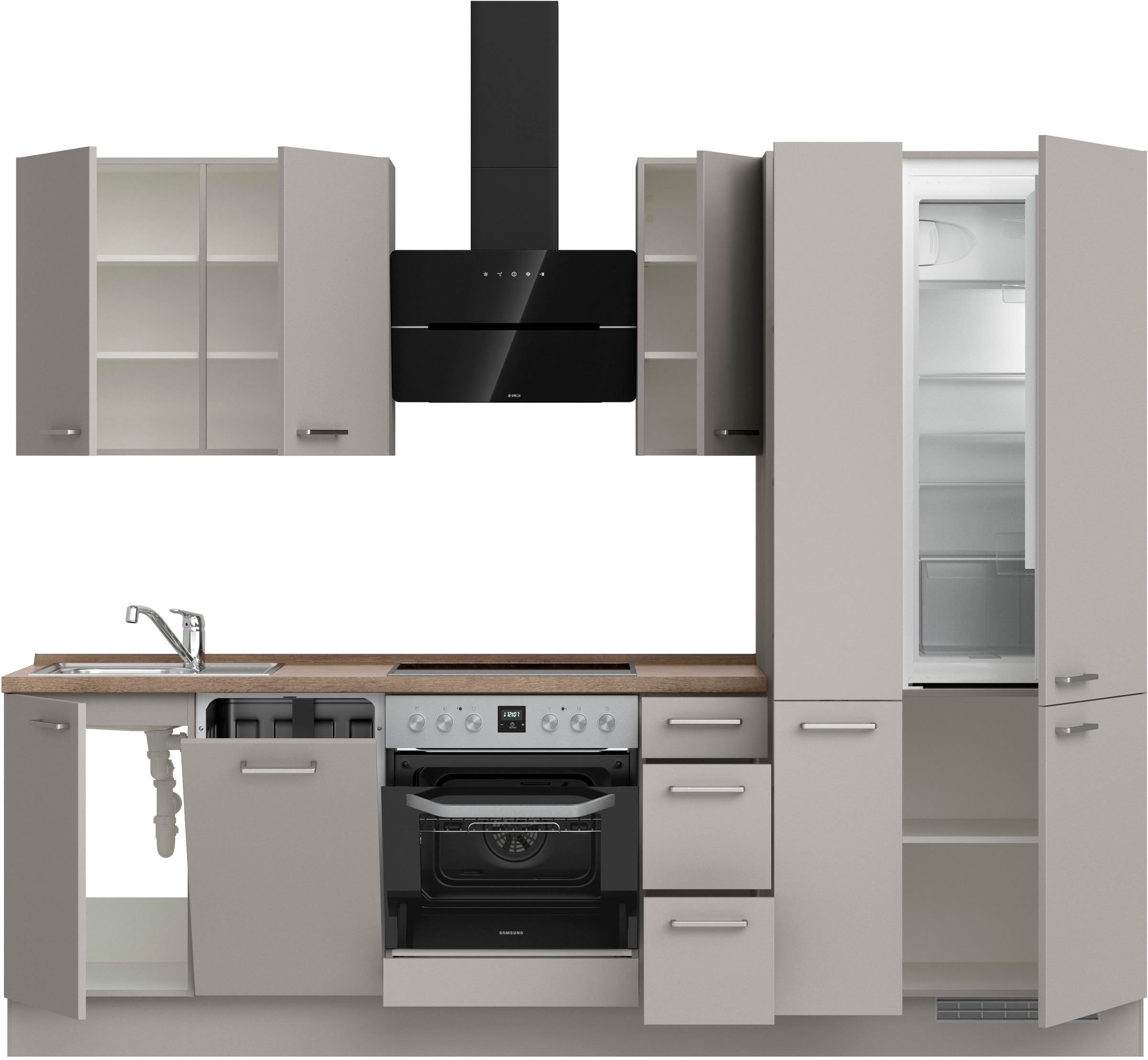nobilia® Küchenzeile »"Touch II"«, vormontiert, Ausrichtung wählbar, Breite 270 cm, wahlw. mit E-Geräten