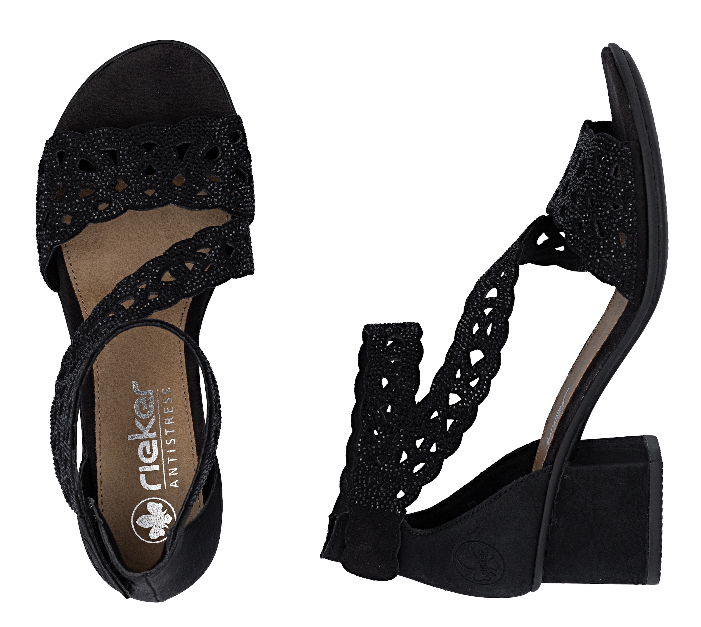 Rieker Sandalette  Festtagsschuh, Blockabsatz, mit praktischem Klettverschluss