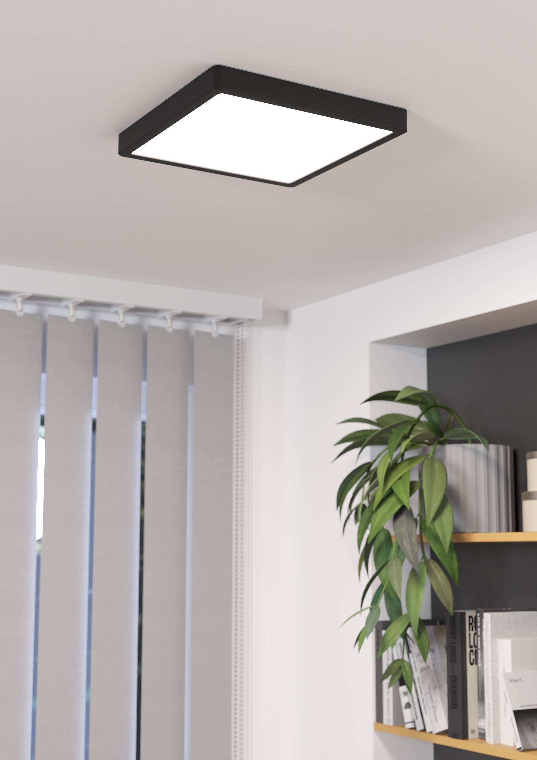 EGLO Aufbauleuchte »Fueva 5 Deckenleuchte, Stahl und Kunststoff, schwarz, weiß, Flurlampe« LED-Modul 1 Stk. Neutralweiß Aufbauleuchte, Leuchtfläche, Deckenlampe, LED Aufbaulampe, Lampe