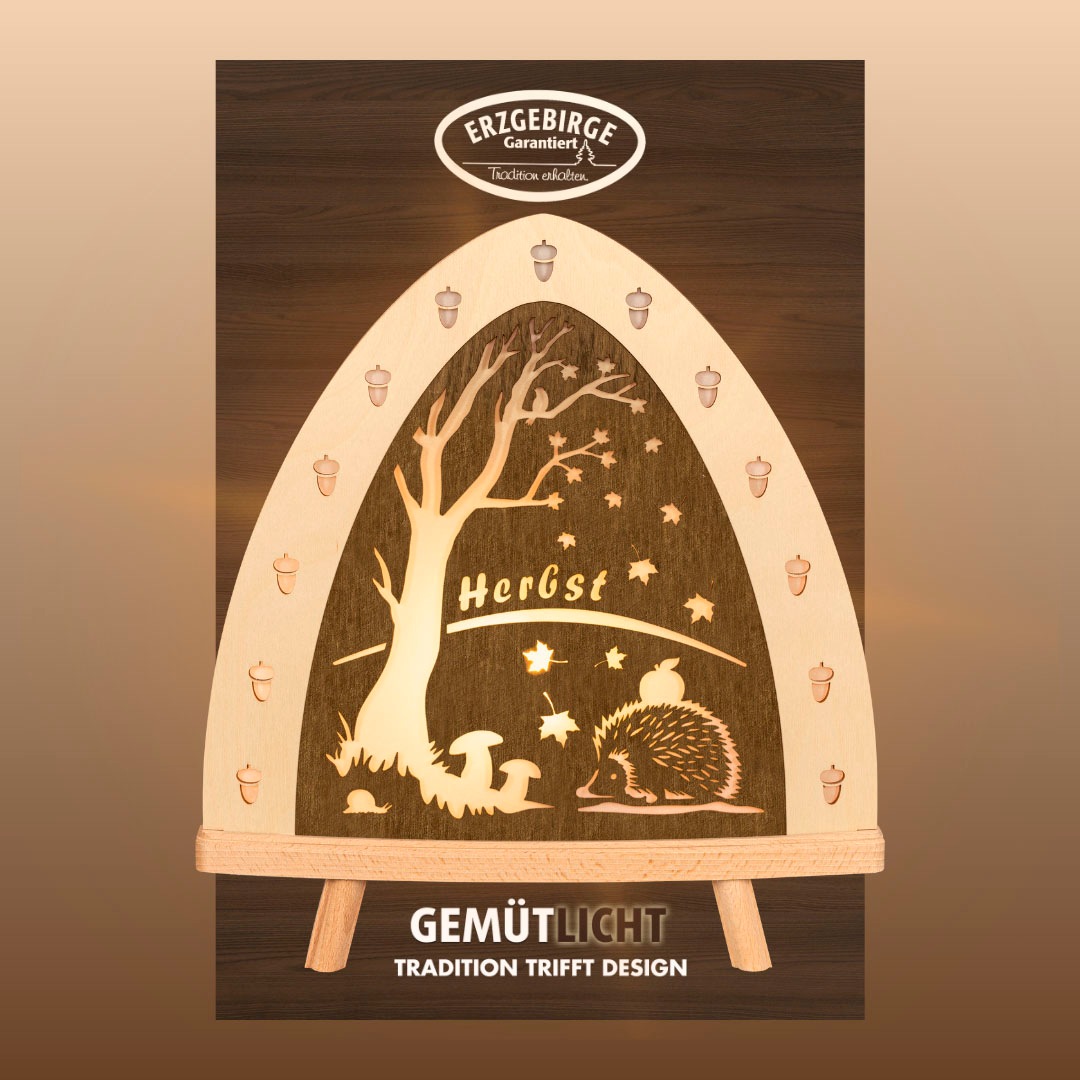 Weigla LED Dekolicht »Herbst, Tischleuchte aus Holz, NATUR-BRAUN, Made in G günstig online kaufen