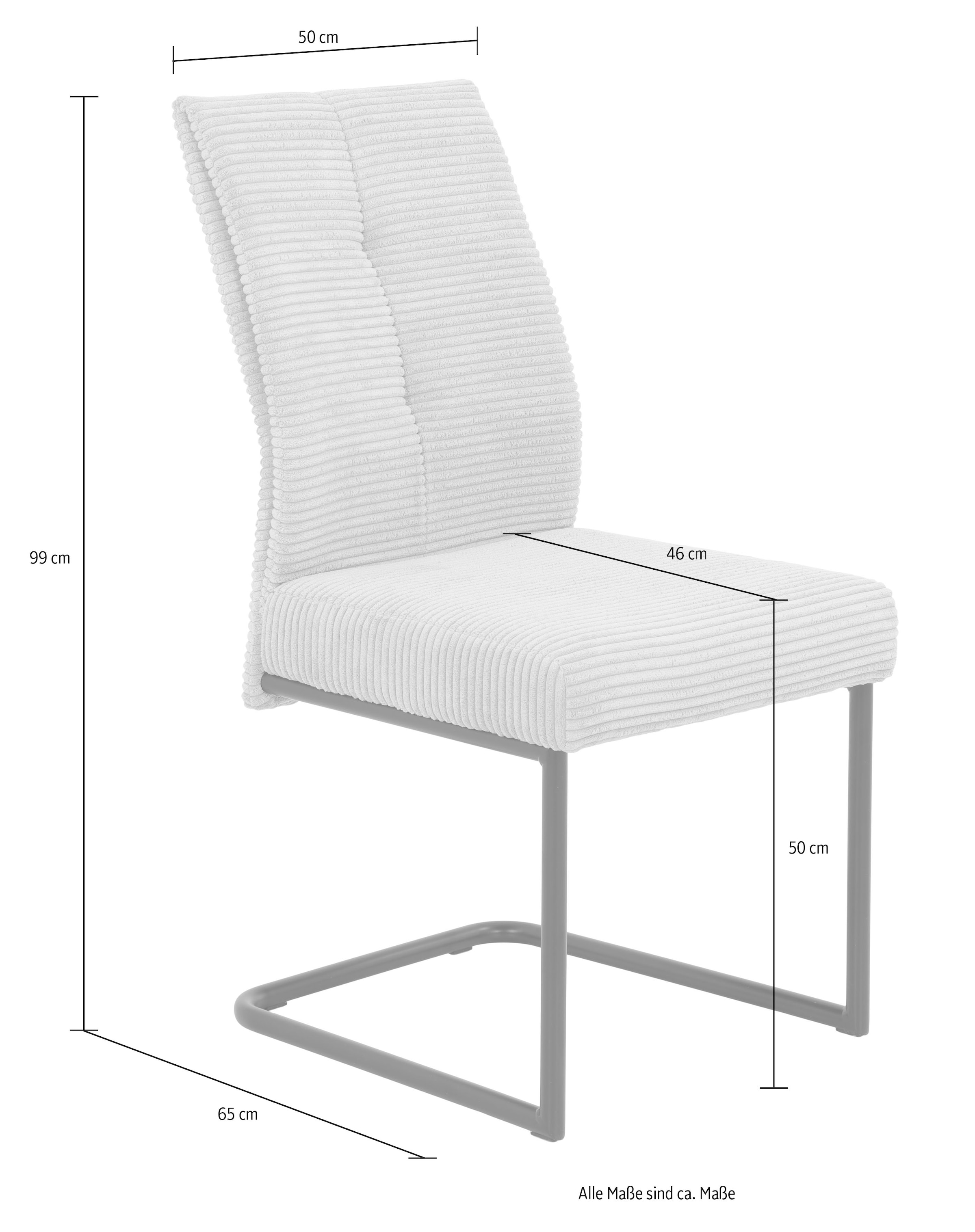 HELA Esszimmerstuhl »Dagmar«, (Set), 2 St., Breitcord, Schwingstuhl mit bequemer Federkern Polsterung, Cord Bezug