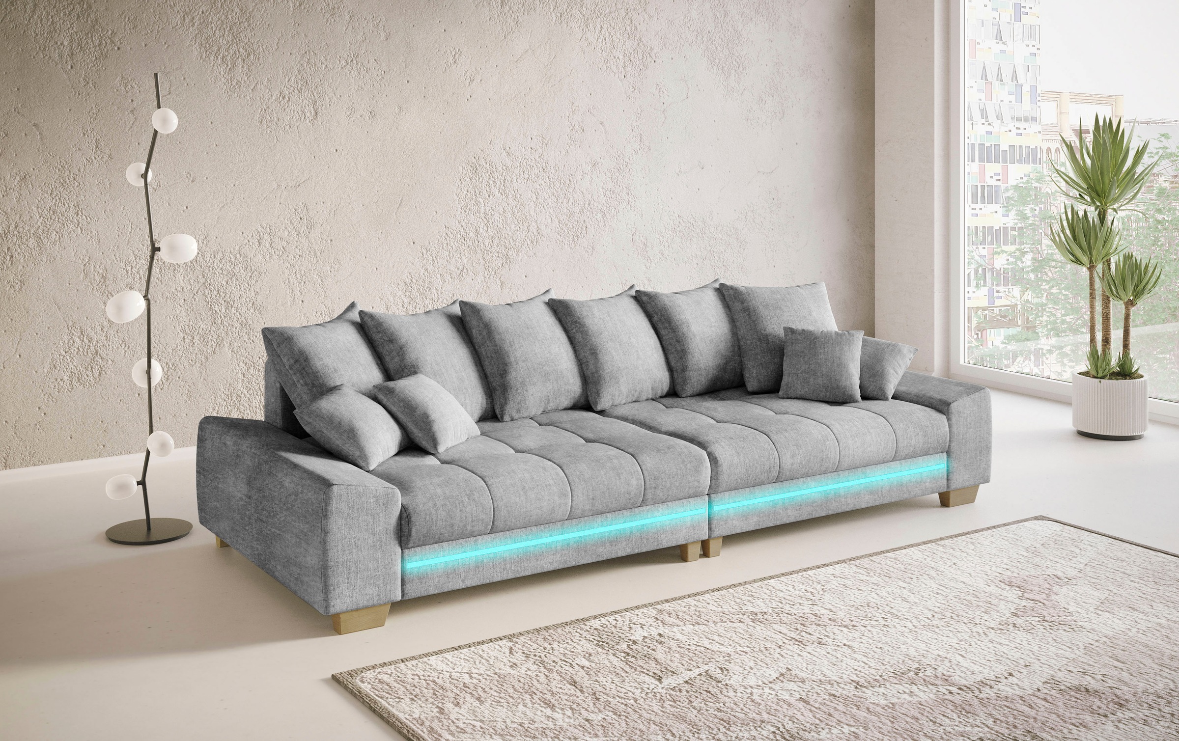 Mr. Couch Big-Sofa »Nikita II«, mit RGB-LED Beleuchtung, wahlweise mit Kaltschaum