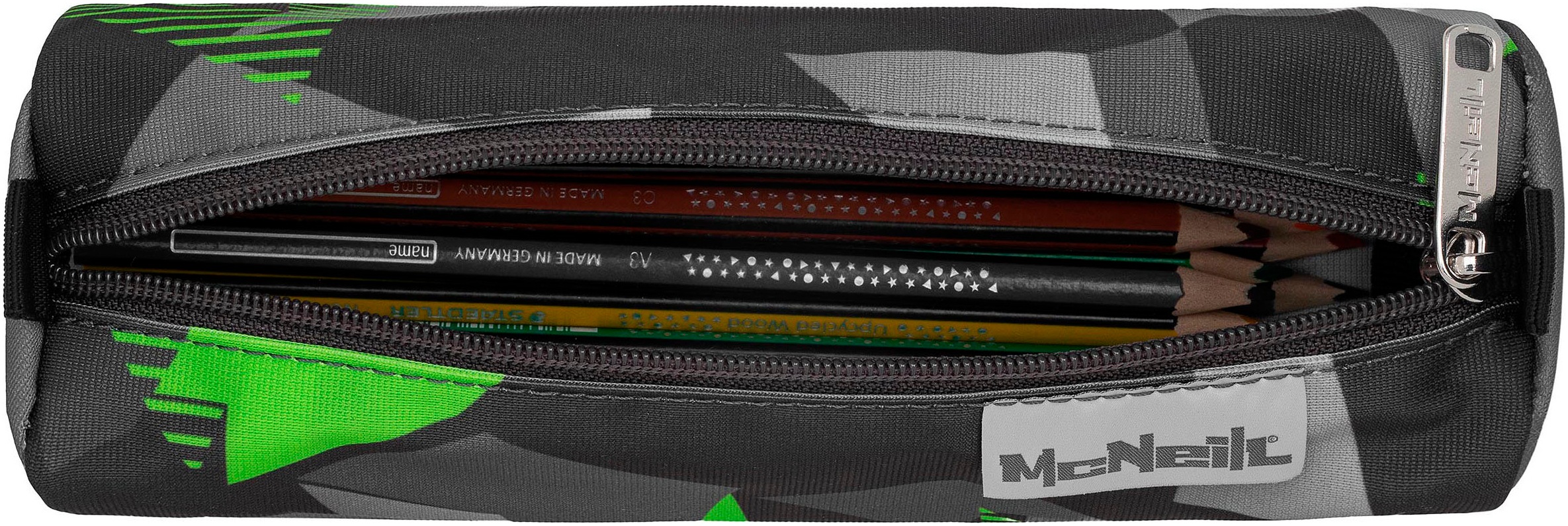 McNeill Schulranzen »Ergo Compacto, Techno«, reflektierende Streifen auf den Schultergurten-retroreflektierende Flächen, inkl. Federmäppchen, Turnbeutel, Schlamperrolle & Motivmagnet
