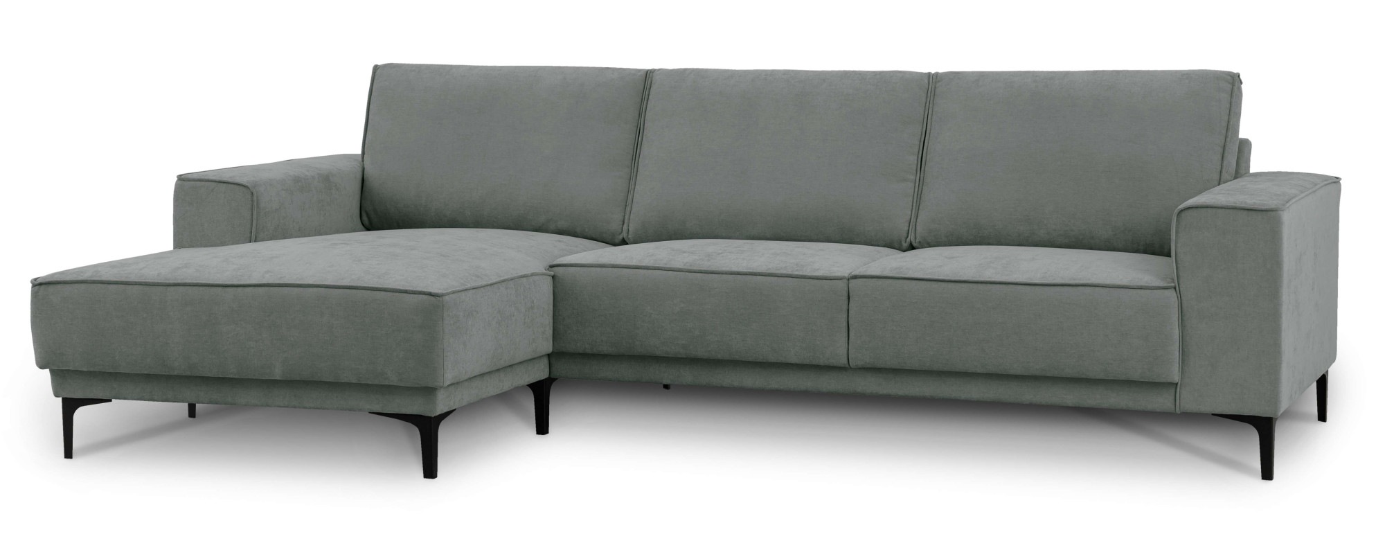 Places of Style Ecksofa »Polsterecke Oland, Struktur, Flachgewebe, Luxus-Microfaser, Boucle«, L-Form, 280 cm, Wellenunterfederung, Skandi-Design, Metallfüße