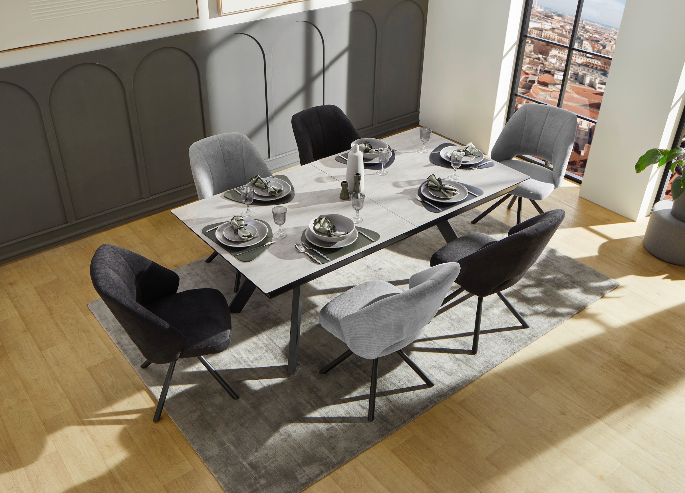 Jockenhöfer Gruppe Esstisch »Tyson, 3-fach ausziehbar« Extrabreit (200-320x100cm), Synchronauszug, melaminbeschichtet