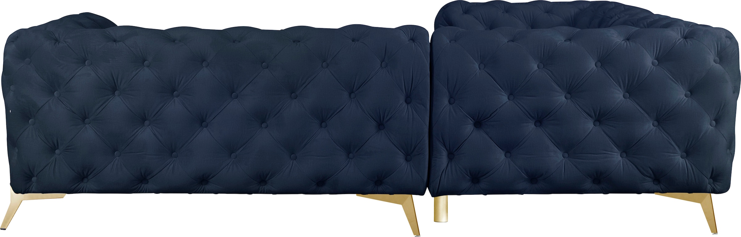 Leonique Chesterfield-Sofa »Amaury L-Form«, moderne Chersterfield-Optik, Breite 262 cm, Fußfarbe wählbar