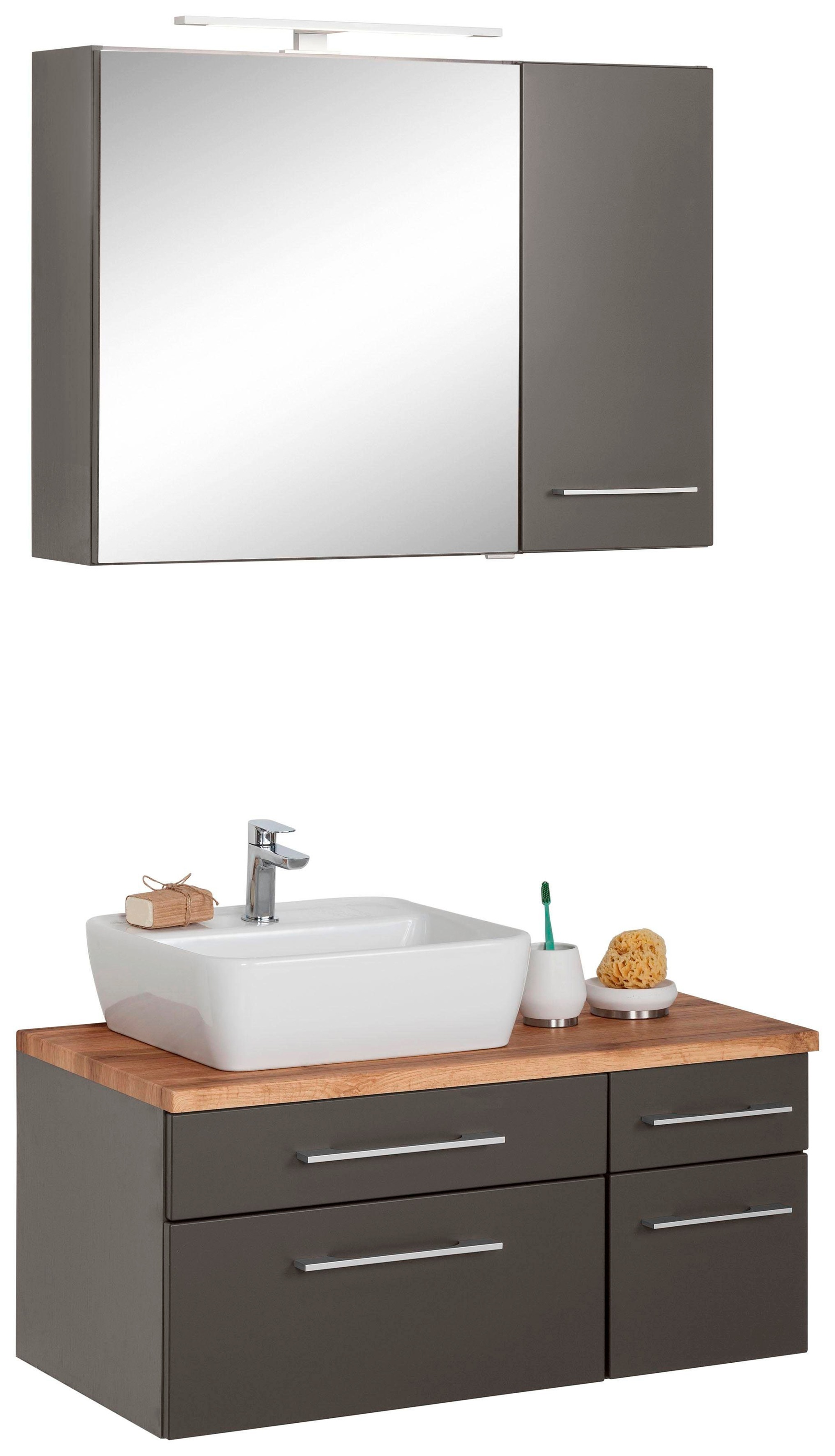welltime Badmöbel-Set »Davos«, (3 St.), Breite 50 cm, mit extra Regal