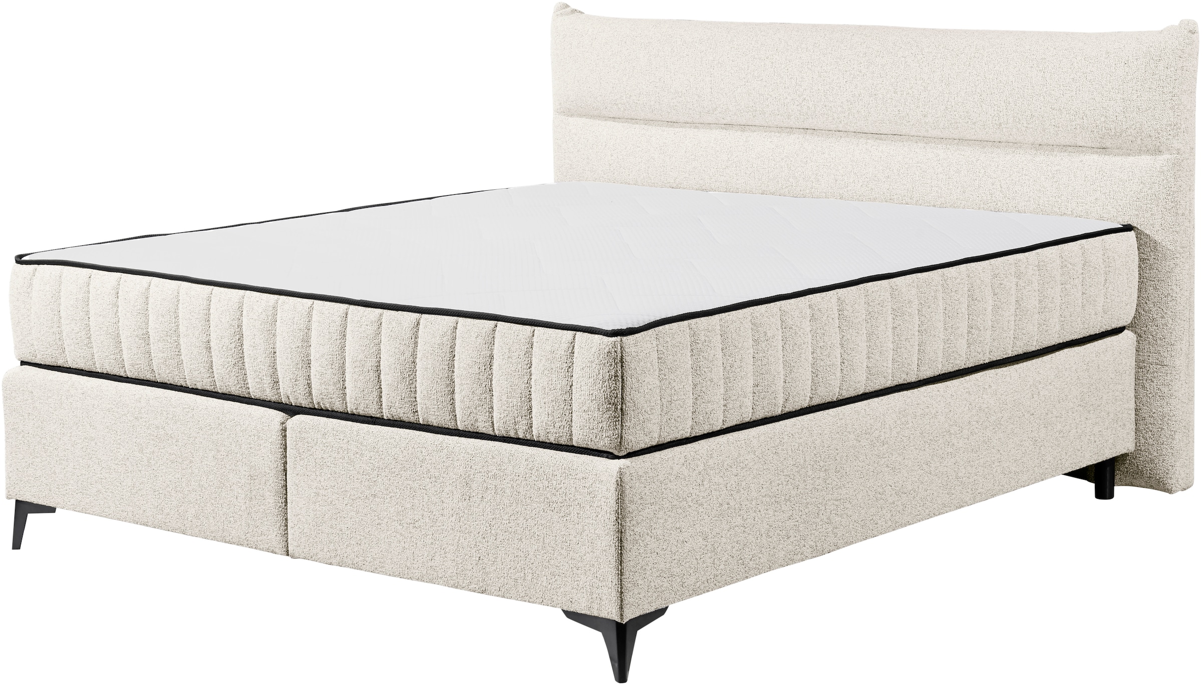 ED EXCITING DESIGN Boxspringbett »Vlieland«, Premium 9-Zonen-Tonnentaschenfederkern Duo-Matratze mit Kokosmatte
