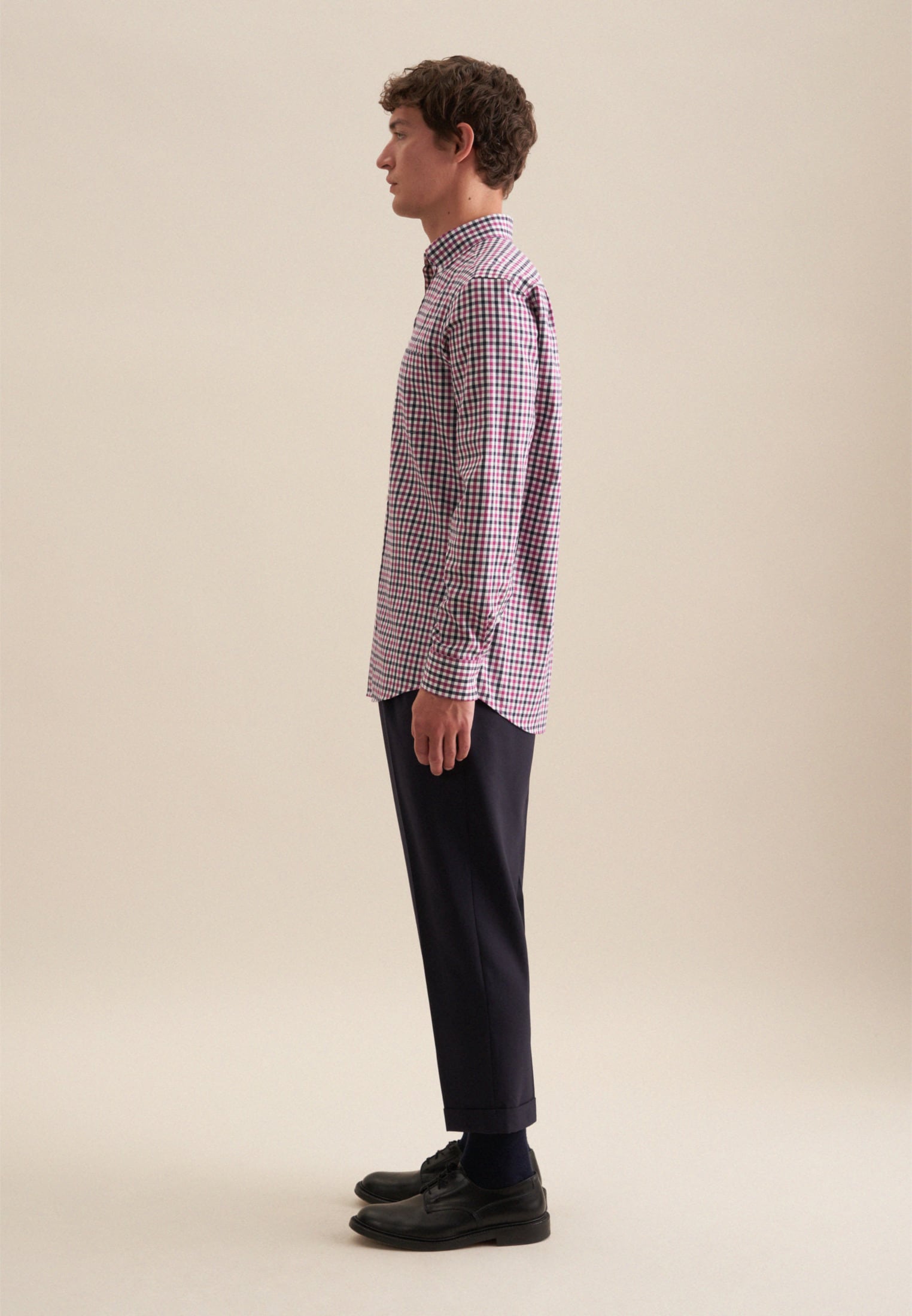 seidensticker Flanellhemd »Regular«, Regular Langarm Button-Down-Kragen Karo