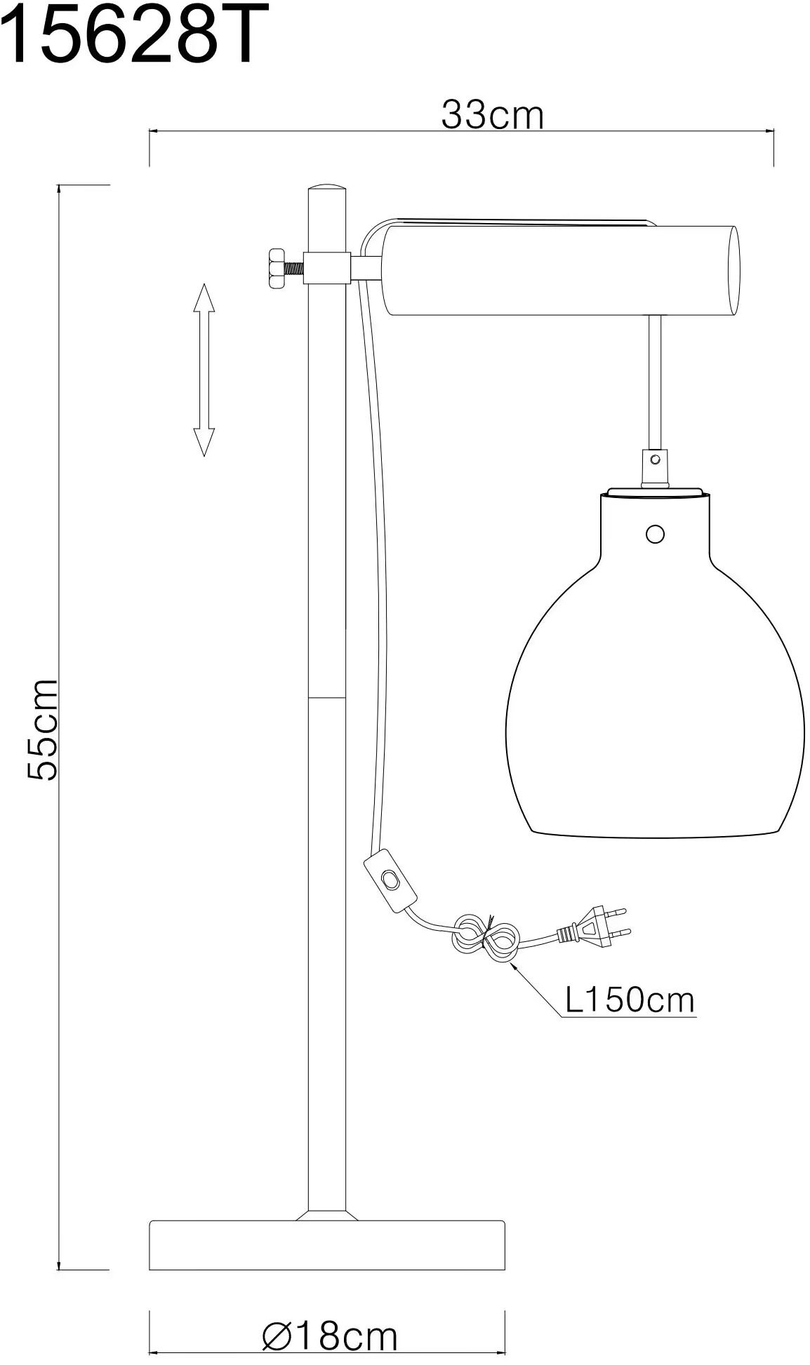 GLOBO LIGHTING Tischleuchte »RYAN«, Leuchtmittel E27 | ohne Leuchtmittel, Tischlampe/Holz/Glas rauchfarben/Wohnzimmer/Schlafzimmer
