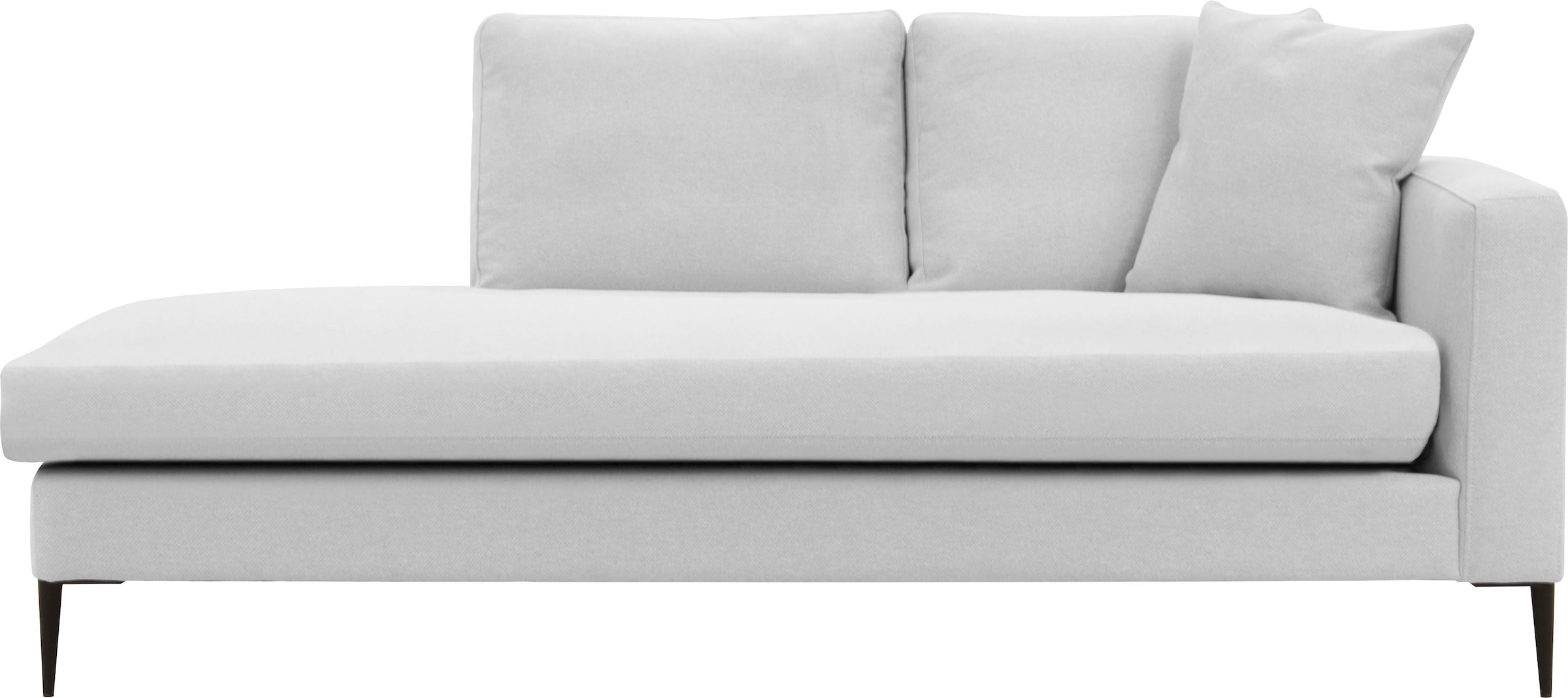 Leonique Recamiere »Cozy Chaiselongue, Maße B/T/H: 195/97/80 cm«, mit losen Kissen und Metallbeinen, Armlehne links oder rechts wählbar