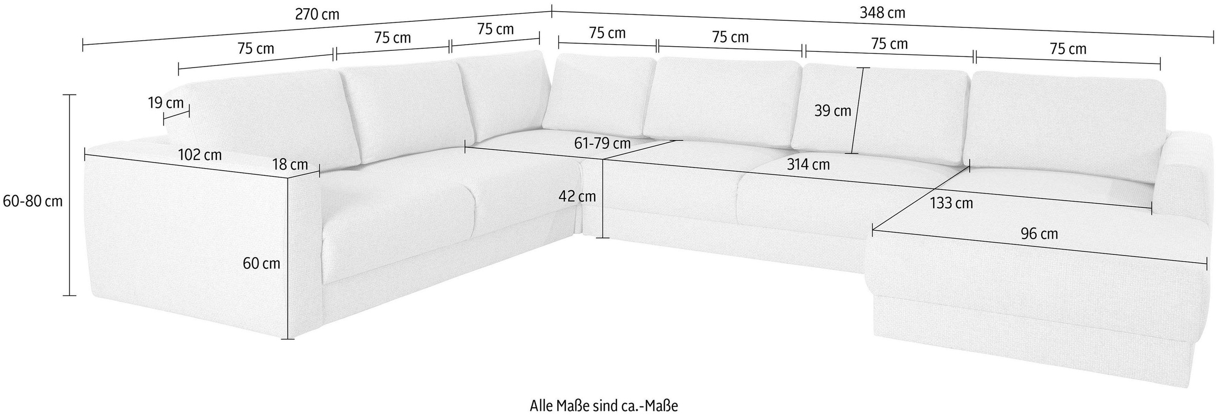 andas Wohnlandschaft »Hobro U-Form«, in 3 Bezugsqualitäten in vielen Farben, Design by Morten Georgsen