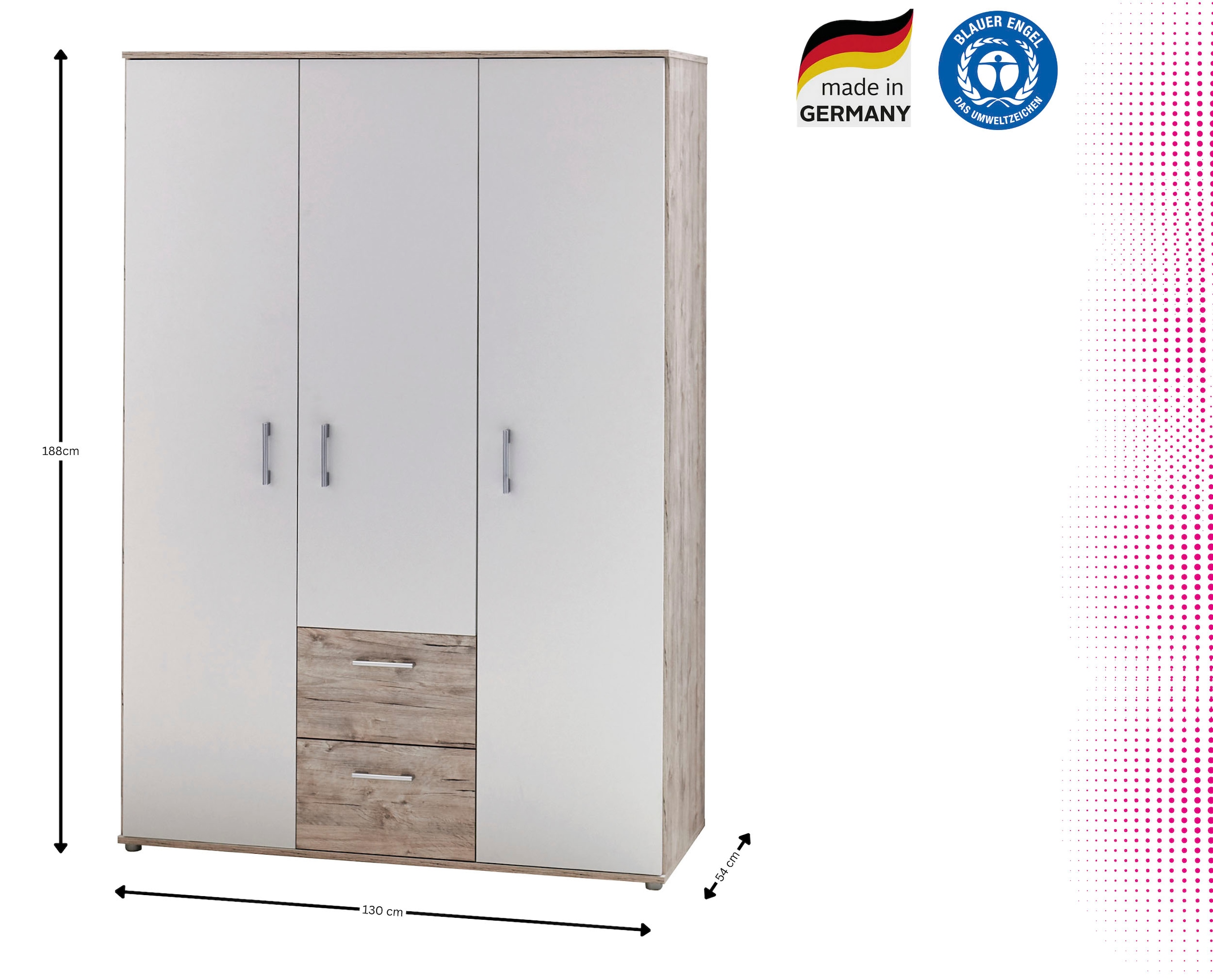 Home affaire Babyzimmer-Komplettset »Rieke , mitwachsende Möbel bis ins Jugendalter, toll für kleine Zimmer« Kinderbett, Unterbauregal für Wickelkommode, Schrank, Wickelkommode, 