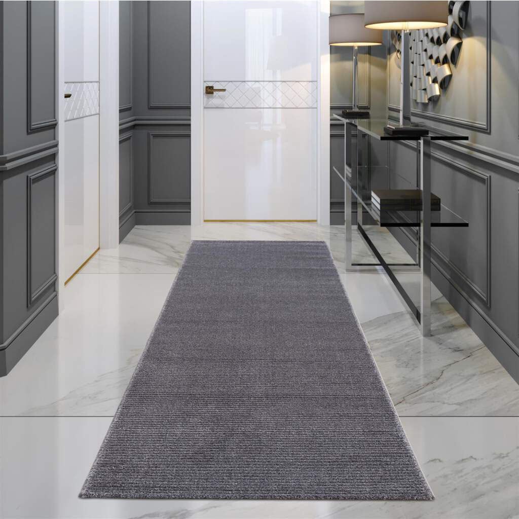 Carpet City Teppich »Friseé-Teppich  FANCY900« rechteckig 12 mm Höhe Läufer, Kurzflor, Einfarbig, 3D-Optik, Streifen Look, Wohnzimmer