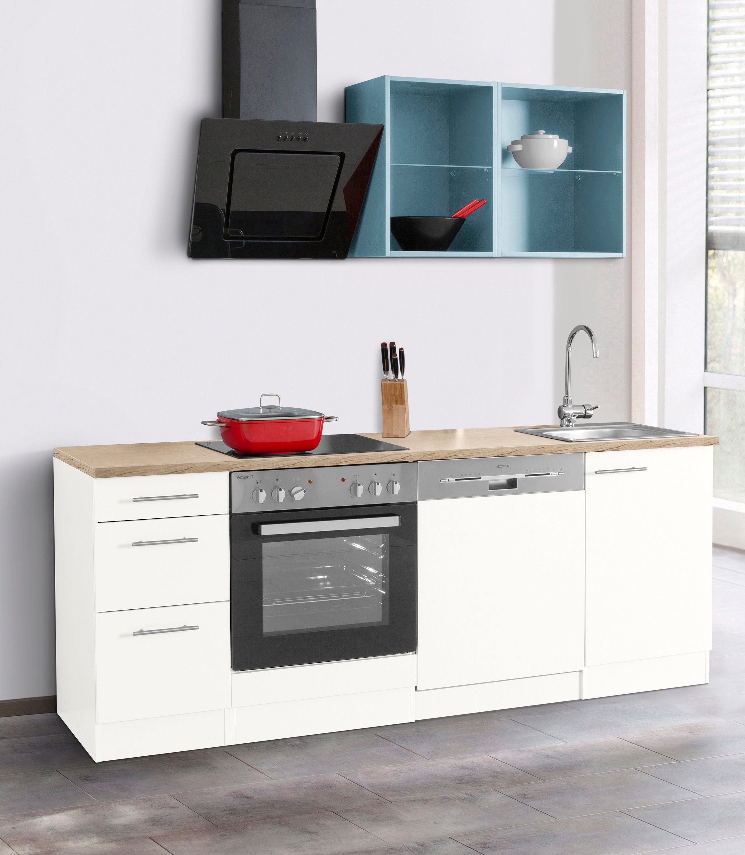OPTIFIT Küchenzeile »Mini«, Breite 210 cm, wahlweise mit E-Geräten, mit Arb günstig online kaufen