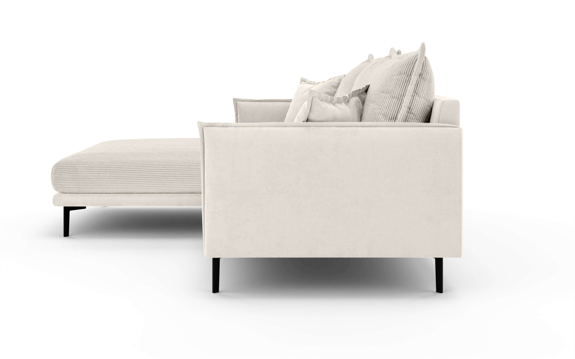 INOSIGN Ecksofa »ALEXANDRIA mit Recamiere rechts oder links bestellbar, moderne Bezüge«, L-Form mit Wellenunterfederung, Maße: B/H/T 246/86/190 cm