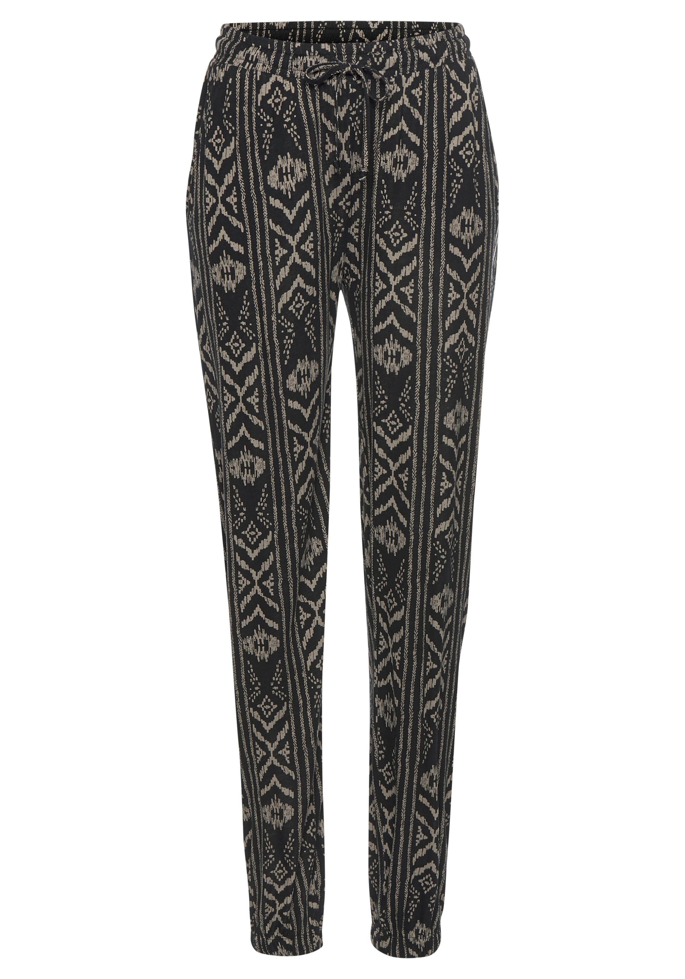 LASCANA Jerseyhose  mit Ethnomuster und Taschen, Sommerhose