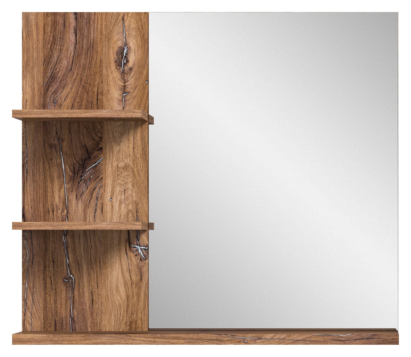 welltime Spiegel »Agen, Breite 80 cm, 3 Ablageböden, hochwertiges Spiegelglas«, (1 St.), Badmöbel, Spiegel, Wandspiegel, Bad, Badezimmer