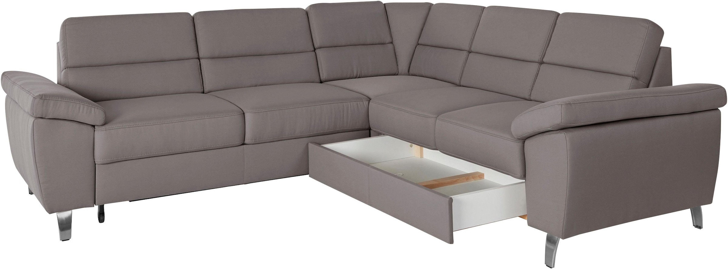 sit&more Ecksofa »Sorano L-Form«, wahlweise mit Bett- und Relaxfunktion, inkl. Bettkasten