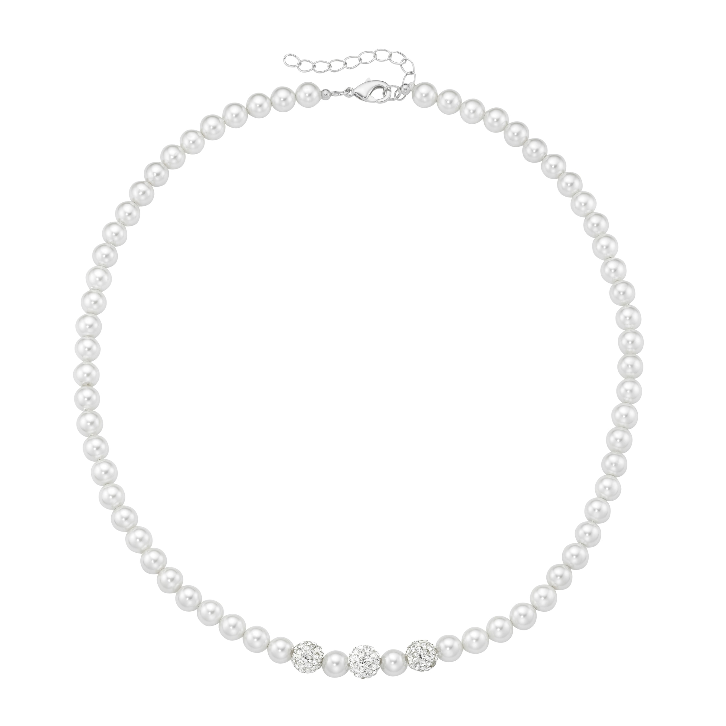 Firetti Schmuckset »Multipack Schmuck Geschenk Perlenkette Perlenarmband Perlenohrhaken« (Set, 4 tlg.)  mit Muschelkernperlen und Kristallsteinen