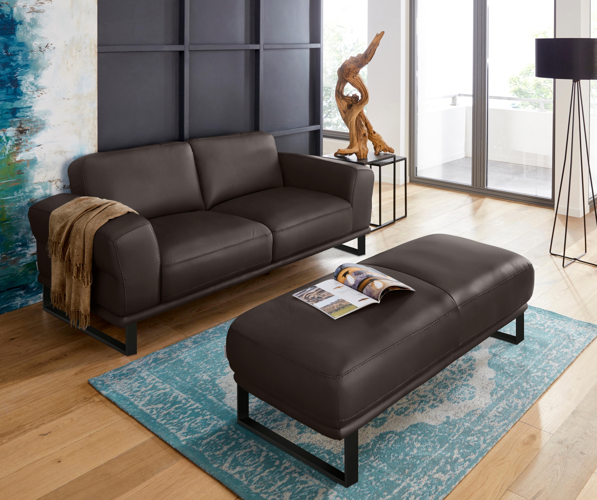 W.SCHILLIG 2-Sitzer »montanaa«, mit Metallkufen in Schwarz pulverbeschichtet, Breite 192 cm