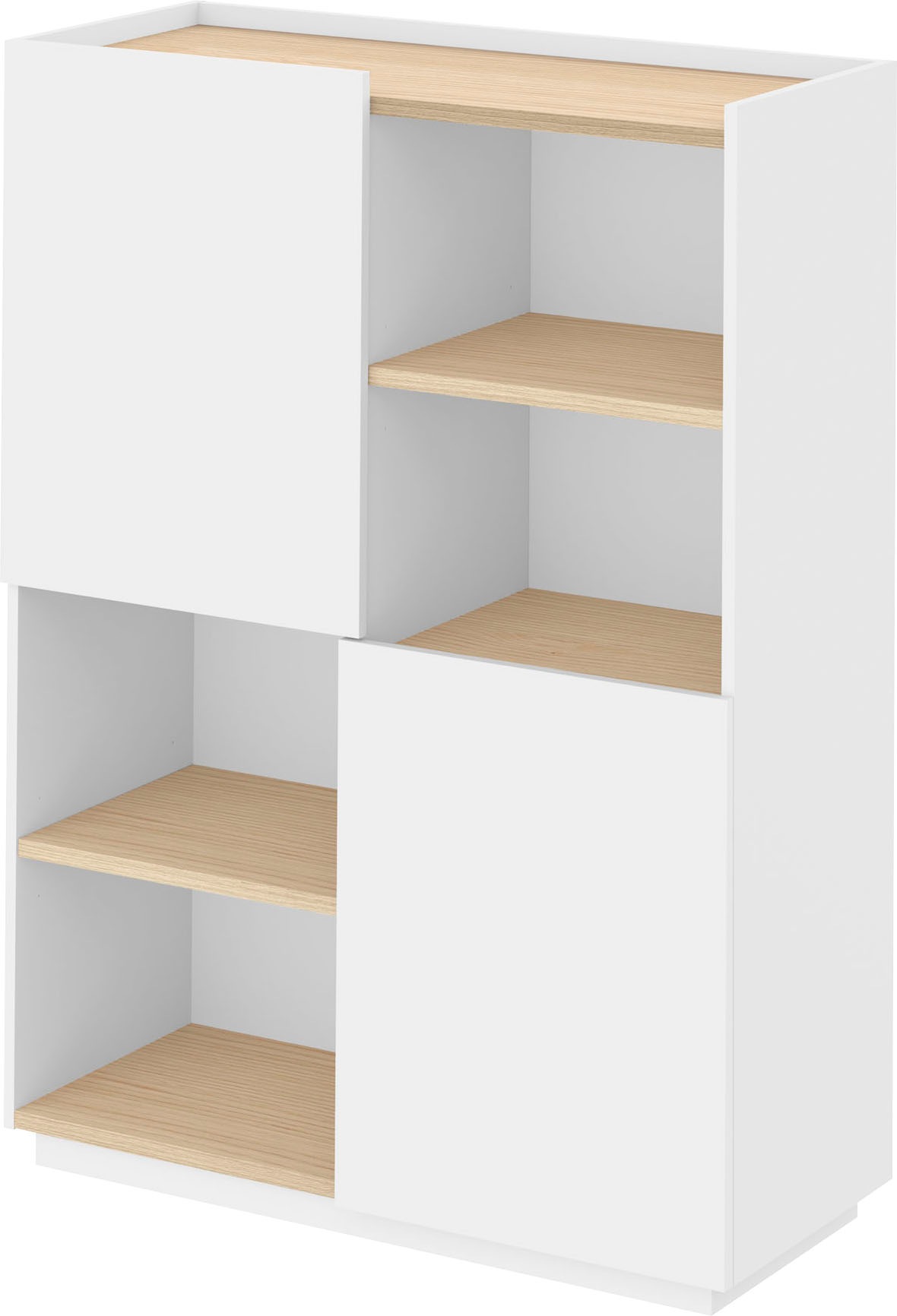 TemaHome Highboard »Nina«, Stauraumschrank aus Echtholzfurnier mit Metallfüssen, Breite 100 cm