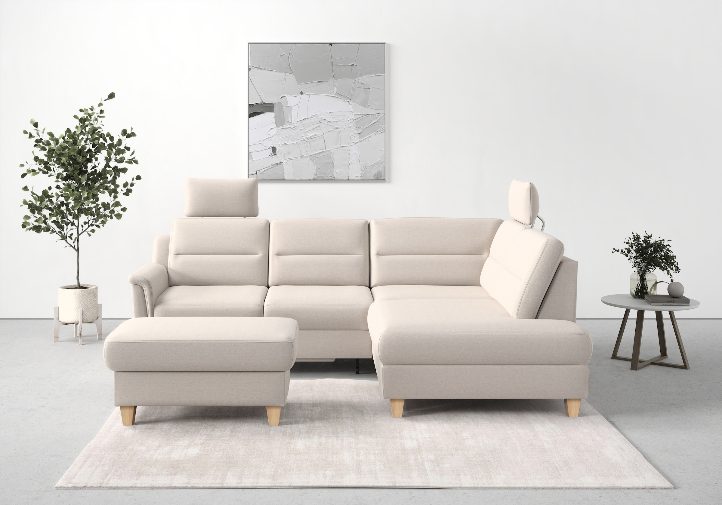 sit&more Ecksofa "Farö L-Form" inklusive Federkern, wahlweise mit Bettfunkt günstig online kaufen