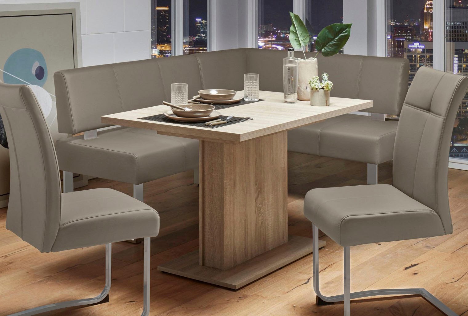 Home affaire Eckbank "Rab" in 2 Breiten (180 oder 200 cm), Bezug in verschi günstig online kaufen