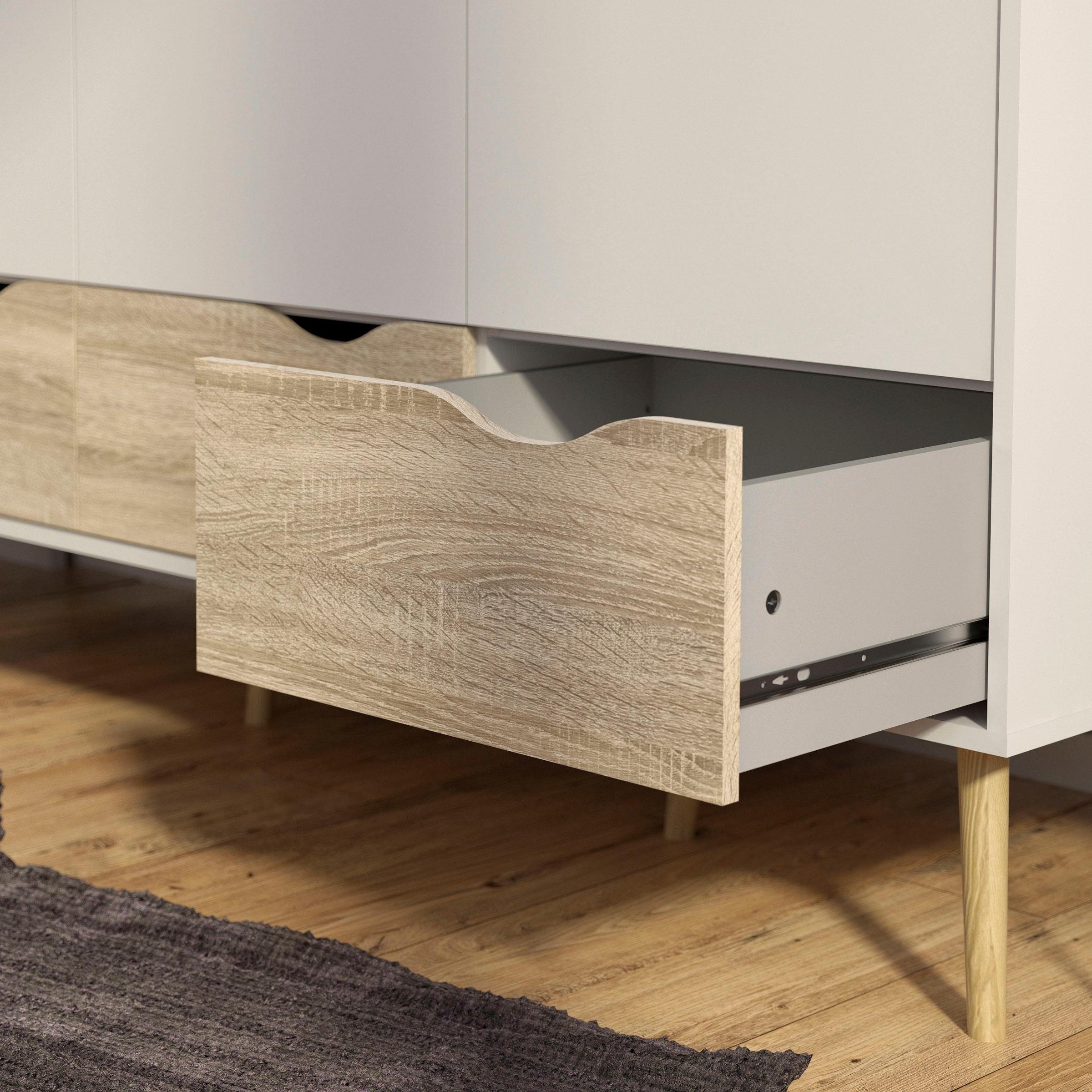 andas Drehtürenschrank »Oslo, Kleiderschrank mit Schubkästen, Stauraum«, mit 2 oder 3 Türen, Breite 99 oder 150 cm, Höhe je 200 cm
