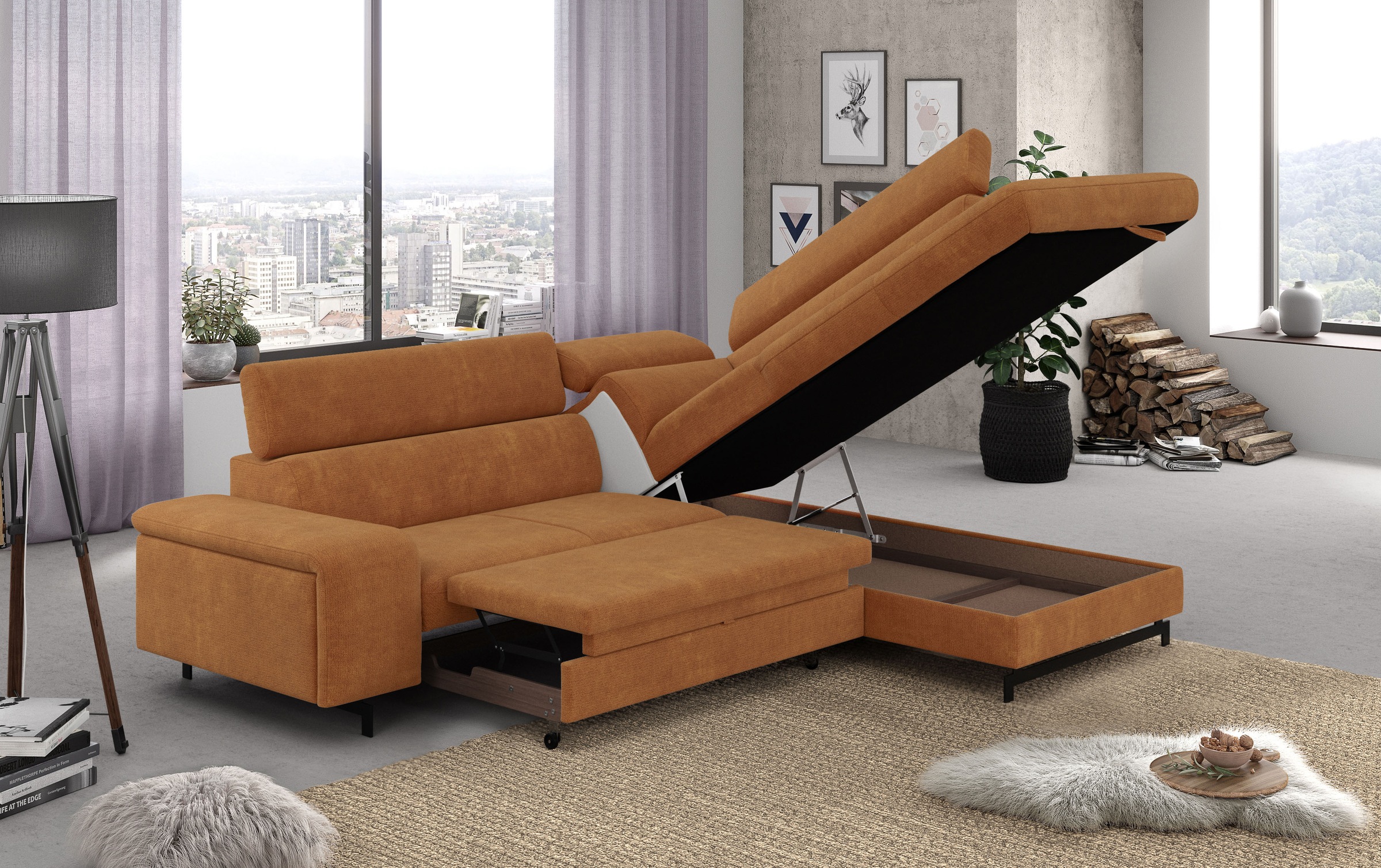 COTTA Ecksofa »Emma L-Form« mit Kopfteilverstellung, wahlweise mit Bettfunk günstig online kaufen