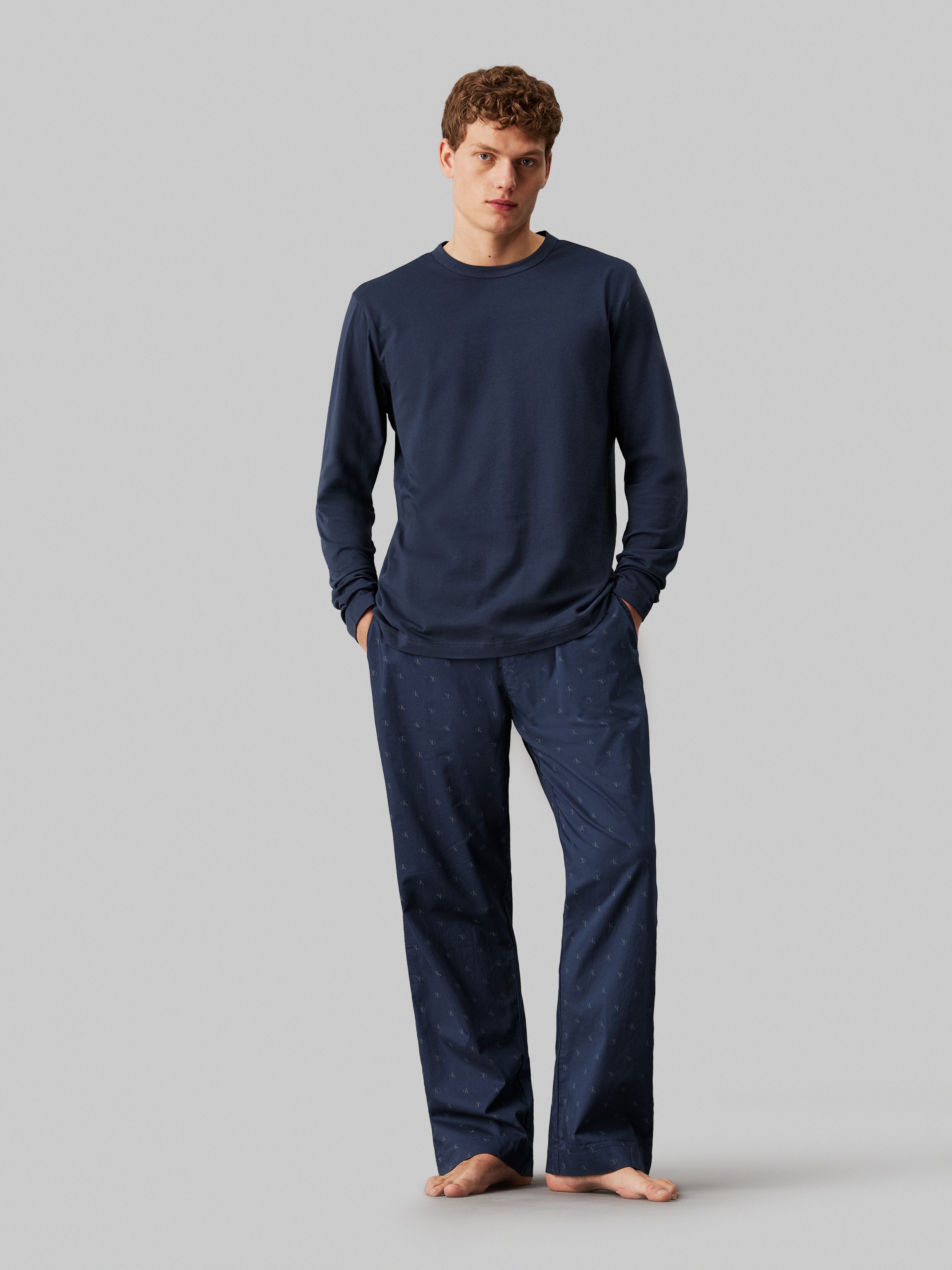 Calvin Klein Underwear Pyjama »L/S PANT SET«, (Set, 2 tlg.), mit Alloverprint Hose