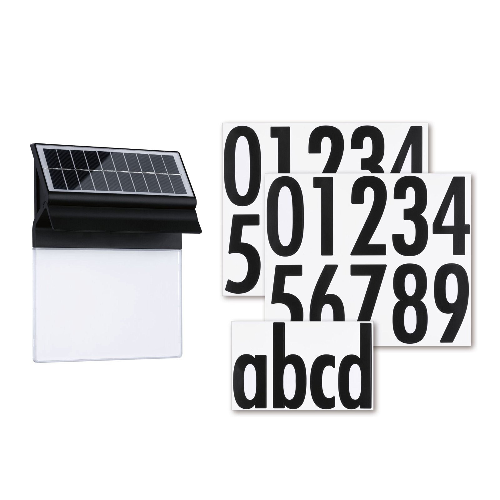 Paulmann LED Außen-Wandleuchte »Solar Hausnummernleuchte Neda IP44 3000K 14lm Schwarz«, 1 flammig
