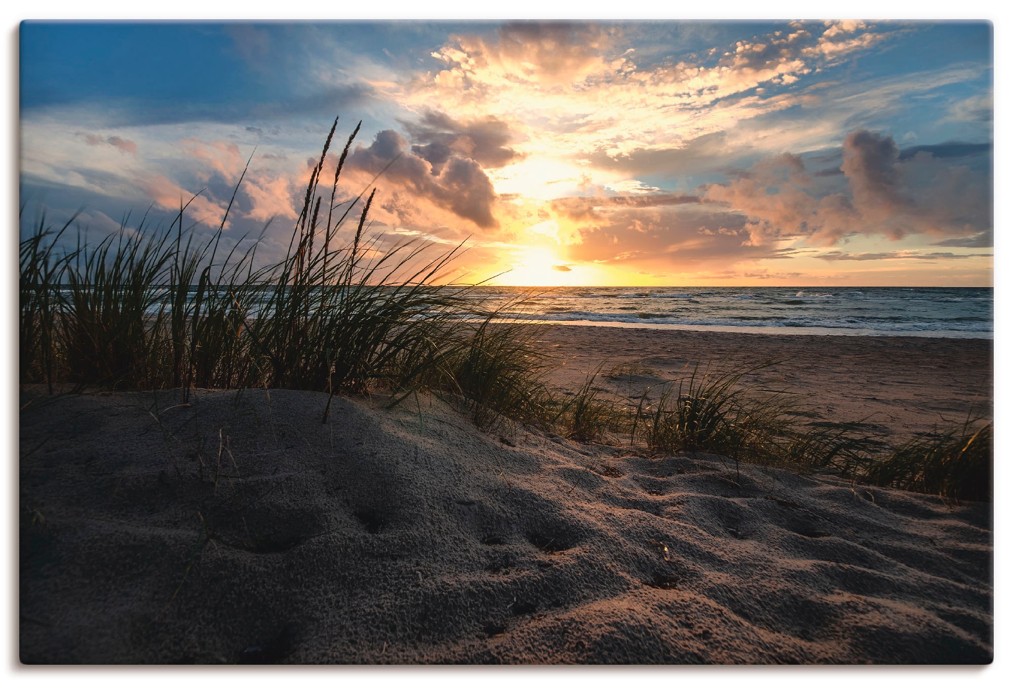 Artland Leinwandbild »Sonnenuntergang an der Ostsee« Strand 1 Stk. tlg. auf günstig online kaufen