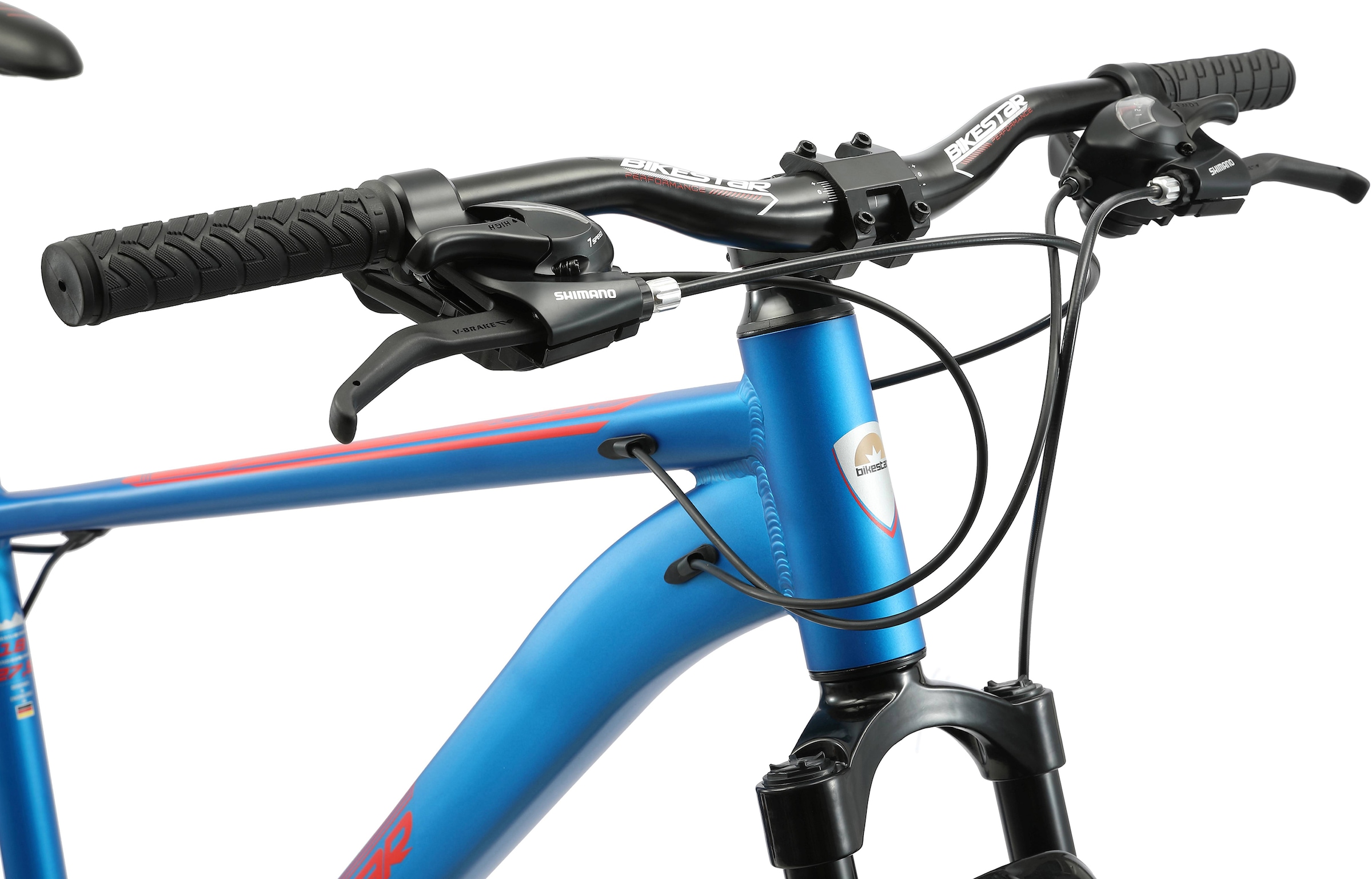 Bikestar Mountainbike, 21 Gang, Shimano, RD-TY300 Schaltwerk, Kettenschaltung, für Damen und Herren, Kettenschaltung