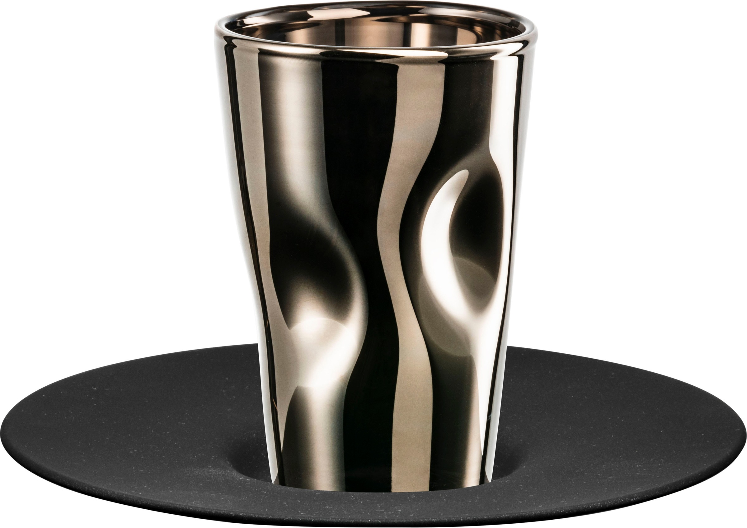 Eisch Espressoglas »UNIK«, (Set, 2 tlg., Espressoglas mit Untertasse in Geschenkröhre), Espressoglas mit Untertasse, 100 ml, veredelt mit echtem Platin