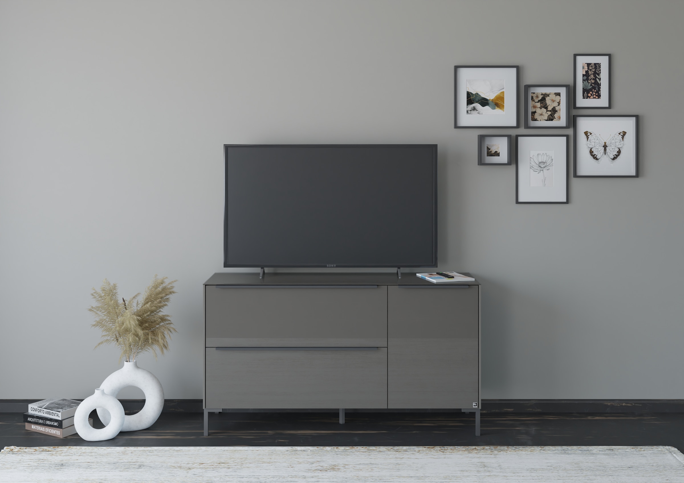 set one by Musterring Lowboard »Reno« 1 Stk. tlg. Mit Winkelfuß in diversen Farben, 77 cm Höhe & Farbauswahl