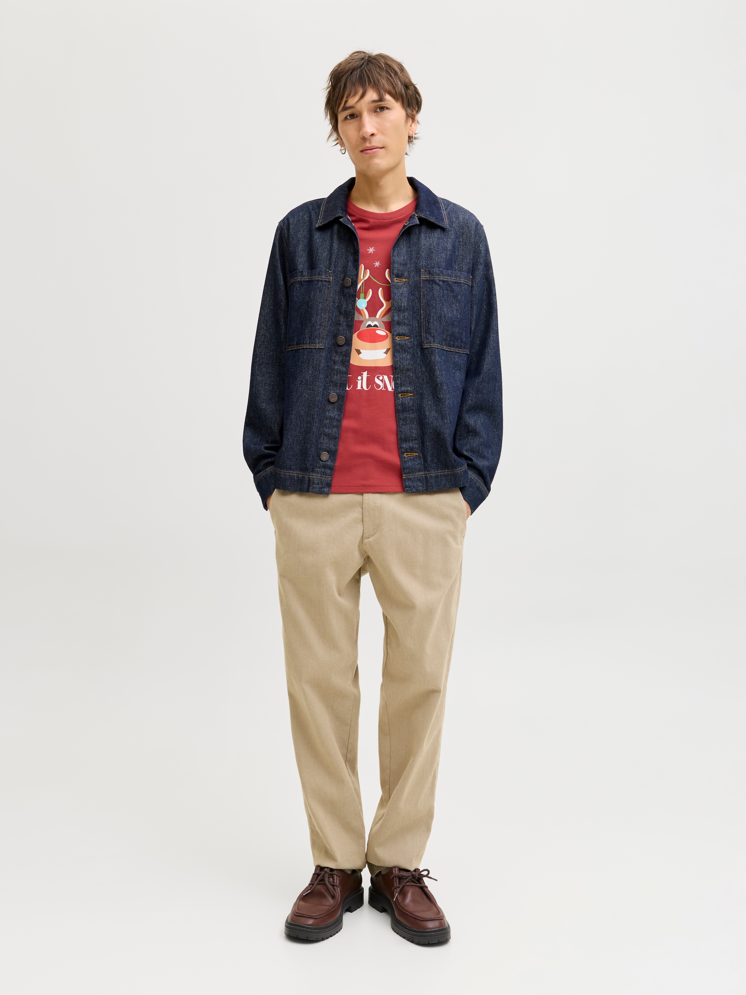 Jack & Jones Rundhalsshirt »JJCHRISTMAS TEE SS CREW NECK XMAS«