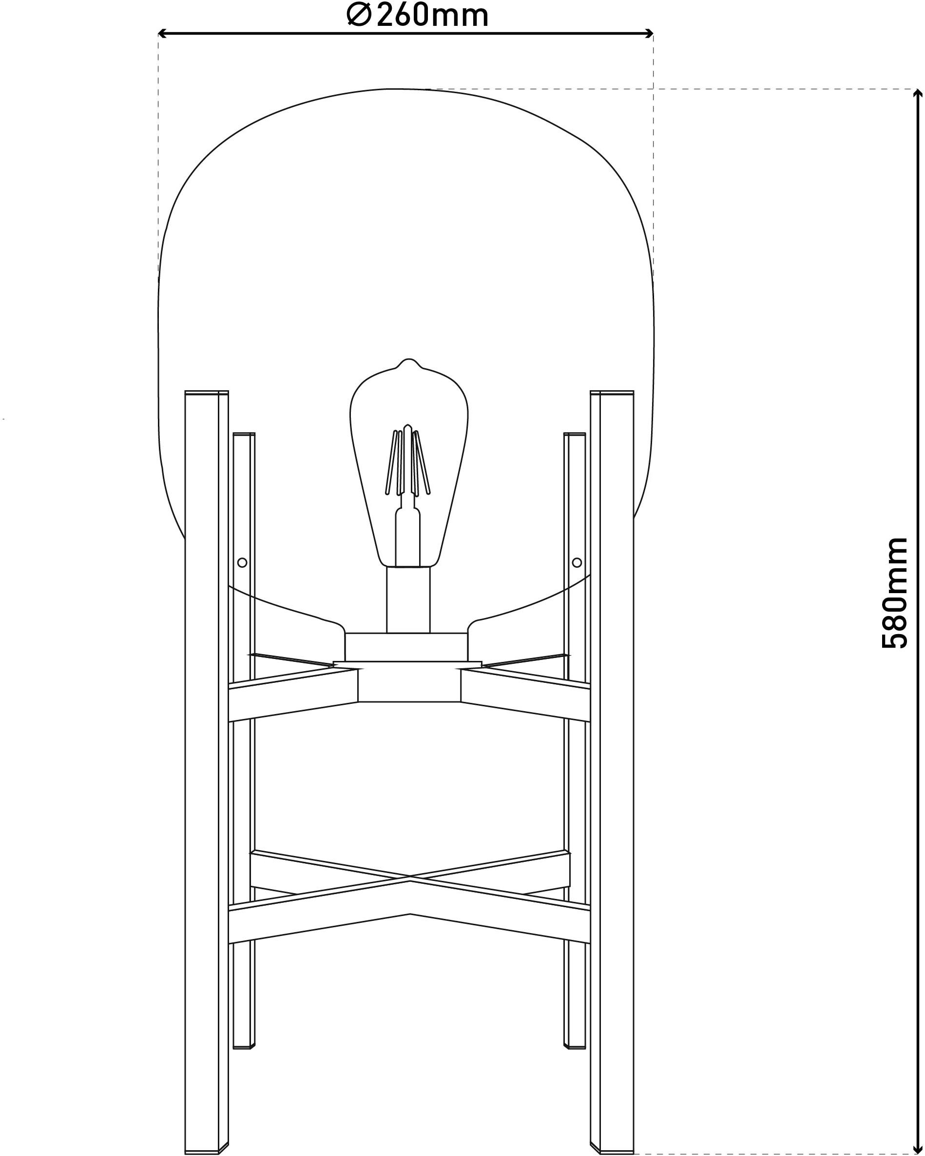 näve LED Sockelleuchte »Lora«, 1 flammig, Leuchtmittel LED-Modul | LED fest integriert, Glasschirm, Akku, inkl. USB-C-Kabel 100cm,Timer, Schiebeschalter, IP44